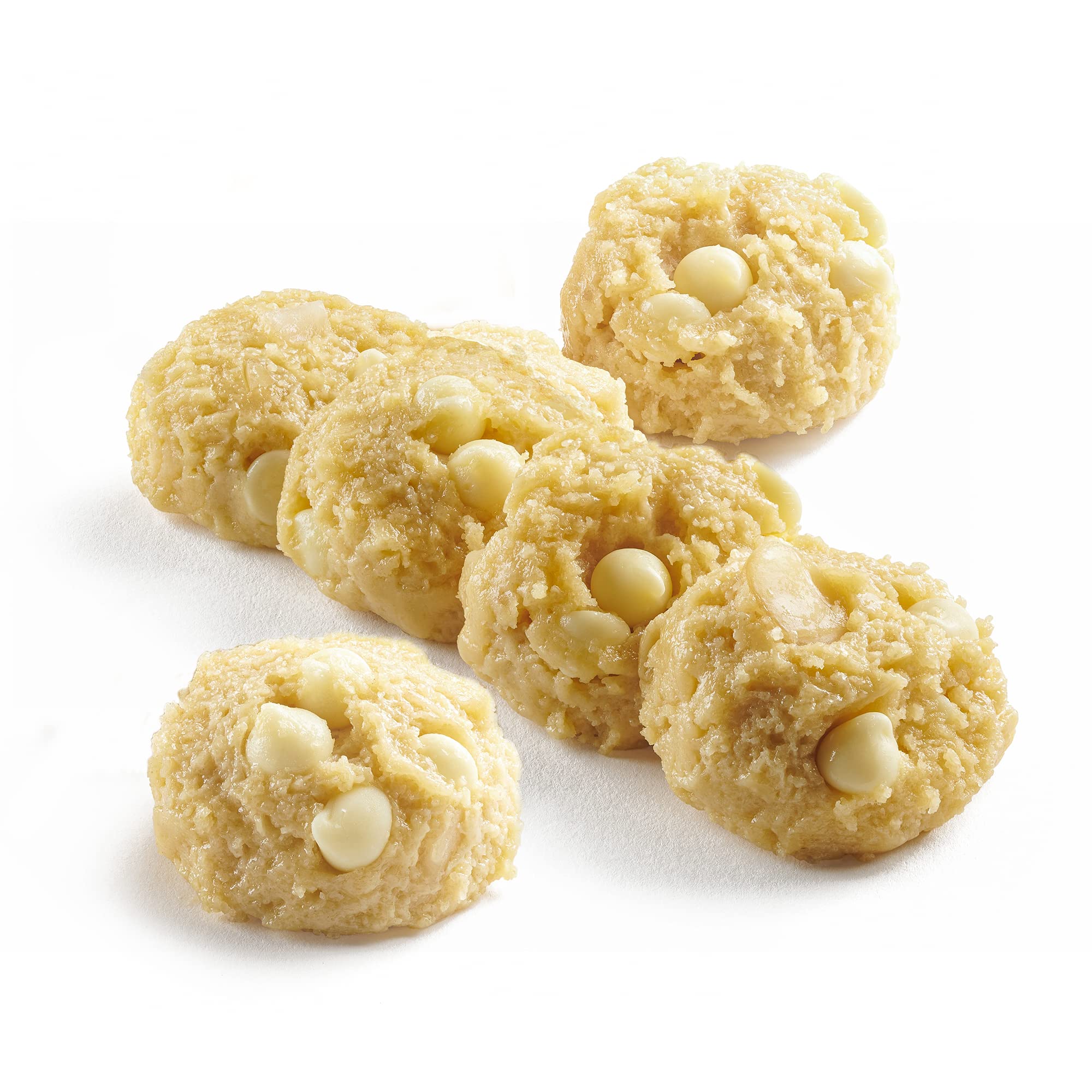 David's Cookies Preformed Frozen Macadamia White Chocolate Chip Cookie Dough - 80 Count Bulk Pack for Baking, Parties & Gifting