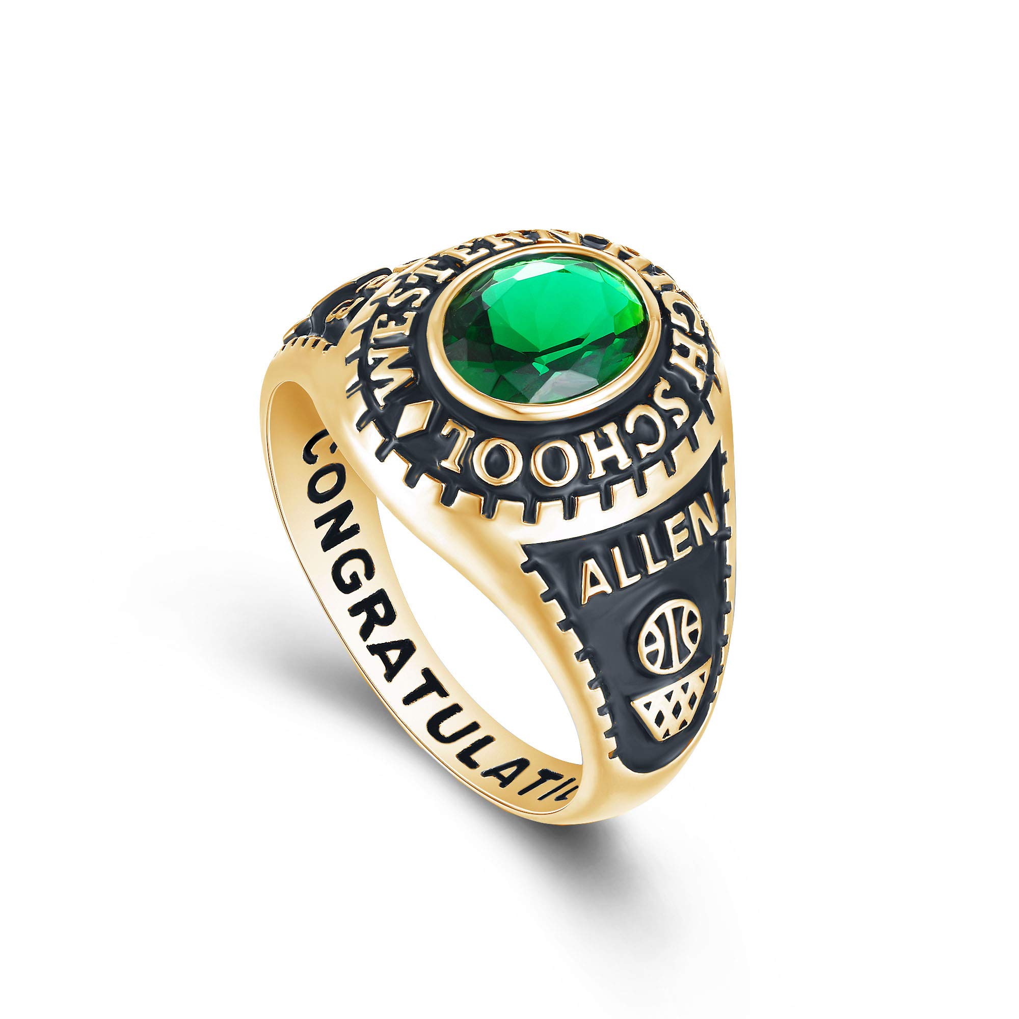 Authentic PJM Mementos USA Premium Class Ring for Men – 925 Sterling Silver or 10KT Gold Custom Graduation Ring – Personalized High School, College & University Rings – Perfect Graduation Gift for Him – Ideal for Commencement Ceremonies, Alumni Events & Special Milestones