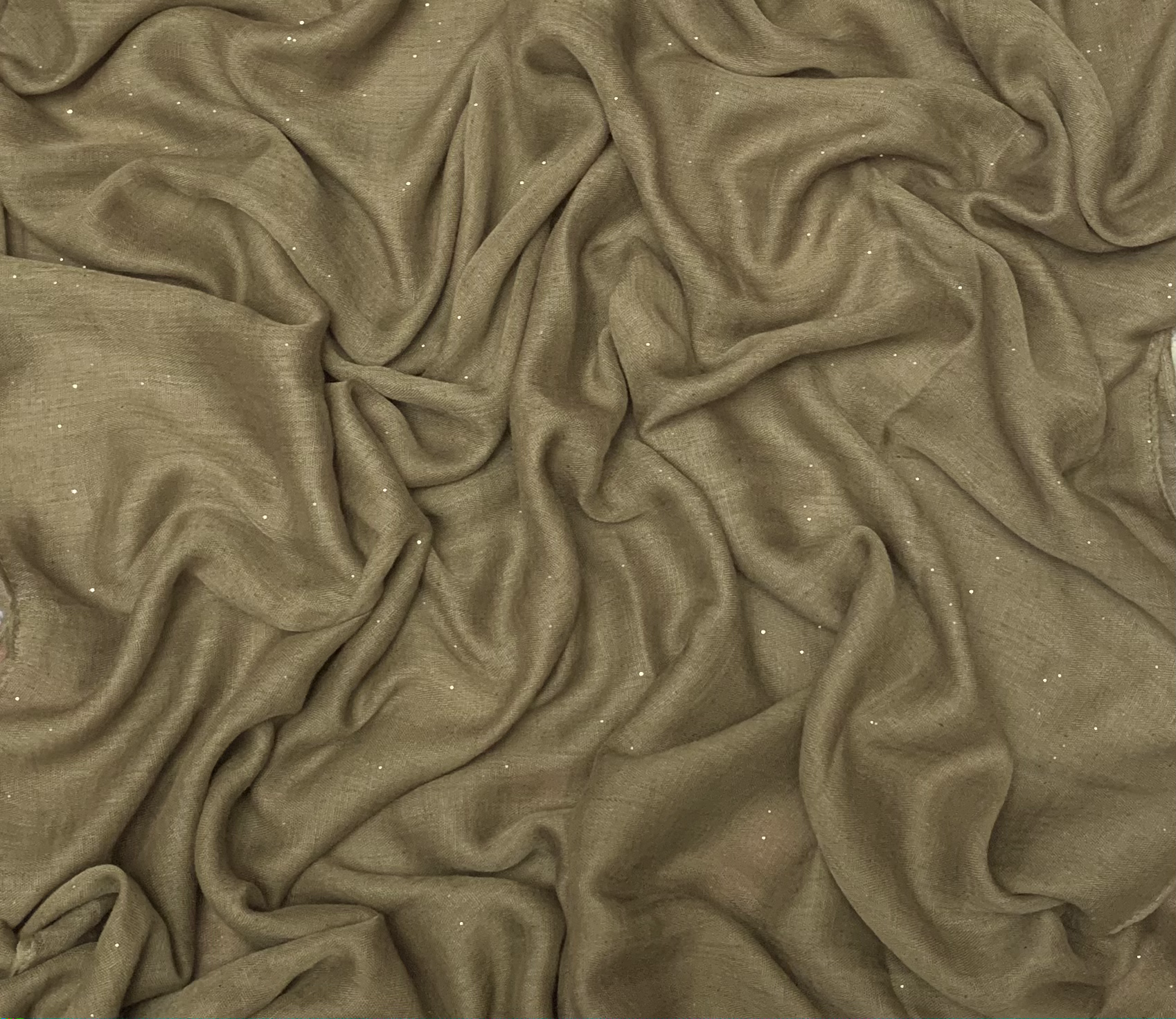 Glitter Viscose Dark Khaki Fabric - Soft & Shimmery Material for DIY Crafts, Fashion Sewing & Home Decor Projects