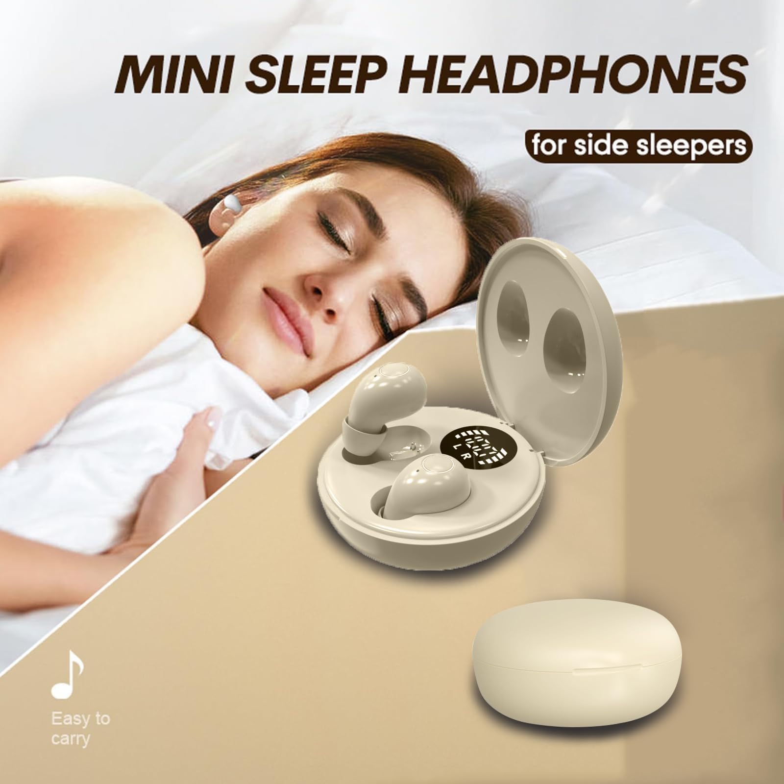 Smallest Invisible Mini Wireless Bluetooth Earbuds - Tiny Discreet Hidden Earbuds for Small Ear Canals, Comfortable In-Ear Headphones for Work, Side Sleepers & Night Use - Wireless Earphones for Sleeping, Office & Travel