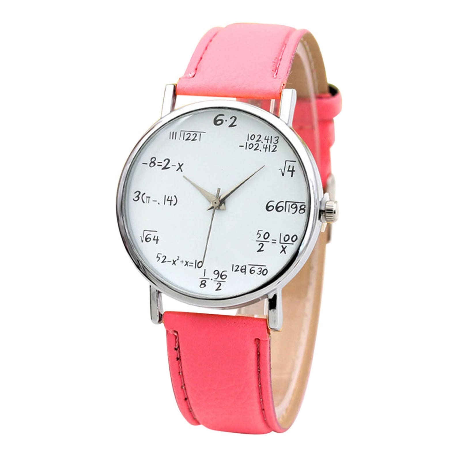 Women's Leather Strap Math Watch - Stylish Analog Quartz Wristwatch for Casual Wear & Gifts