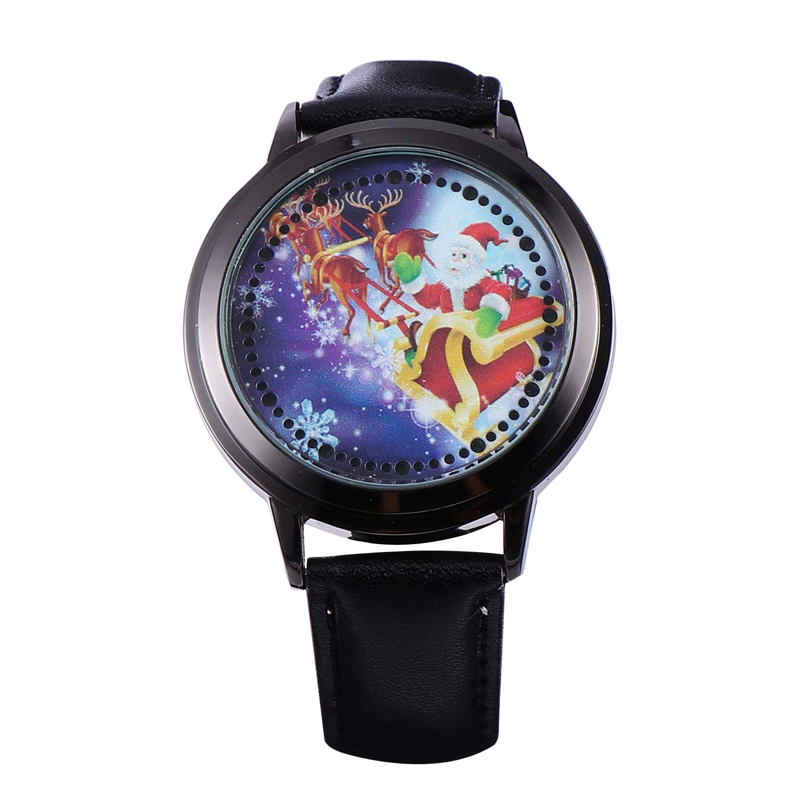 Hemobllo Christmas Quartz Watch - LED Touch Screen, Waterproof, Luminous Wristwatch for Men & Women - Perfect Gift for Holidays, Birthdays, Anniversaries - Great for Parties, Dating, and Everyday Wear