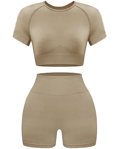Short-sleeve + Shorts: Coffee