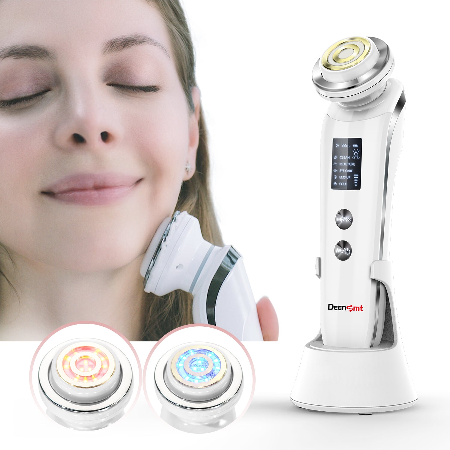 24K Gold Plated Multi-Purpose Skin Rejuvenation Device K10 - White | Facial Massager for Anti-Aging, Wrinkle Reduction & Skin Tightening | Perfect for Home Spa & Skincare Routine
