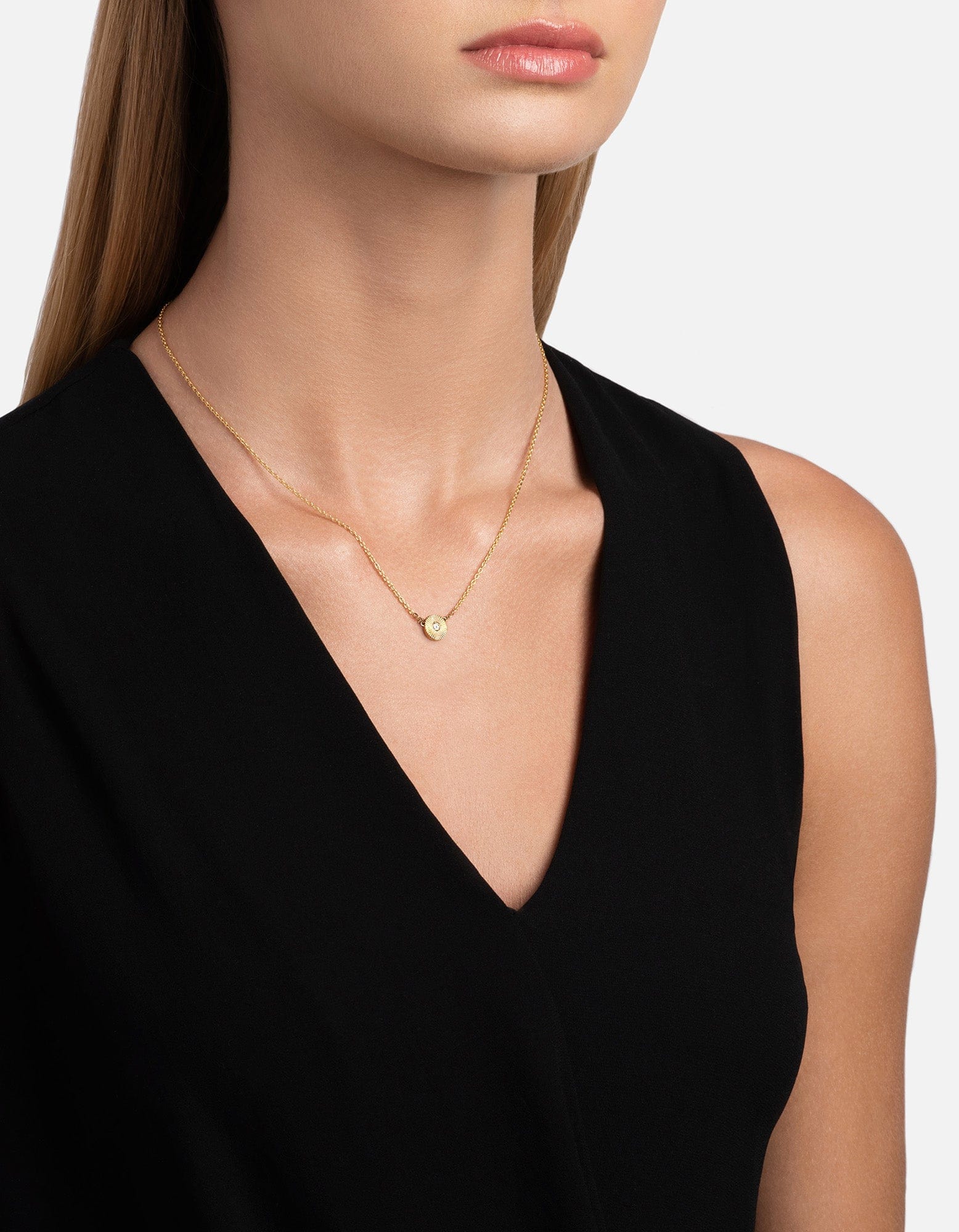 14K Gold Pavé Rey Necklace - Elegant Star Wars Jewelry for Women, Perfect for Cosplay, Gifts & Everyday Wear