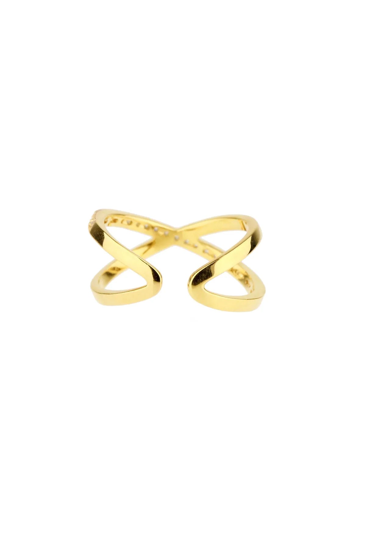 14K Gold X Ring for Women - Elegant Stackable Minimalist Jewelry - Perfect for Everyday Wear, Gifts & Special Occasions