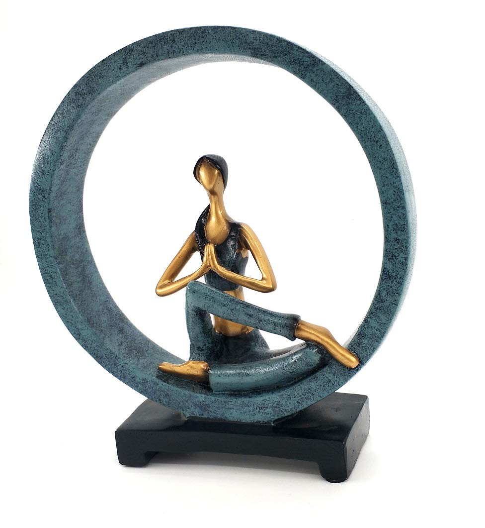 Modern Abstract Yoga Woman Statue - Handcrafted Home Decor Artwork for Living Room, Bedroom & Meditation Space | Unique Gift Idea for Yoga Lovers