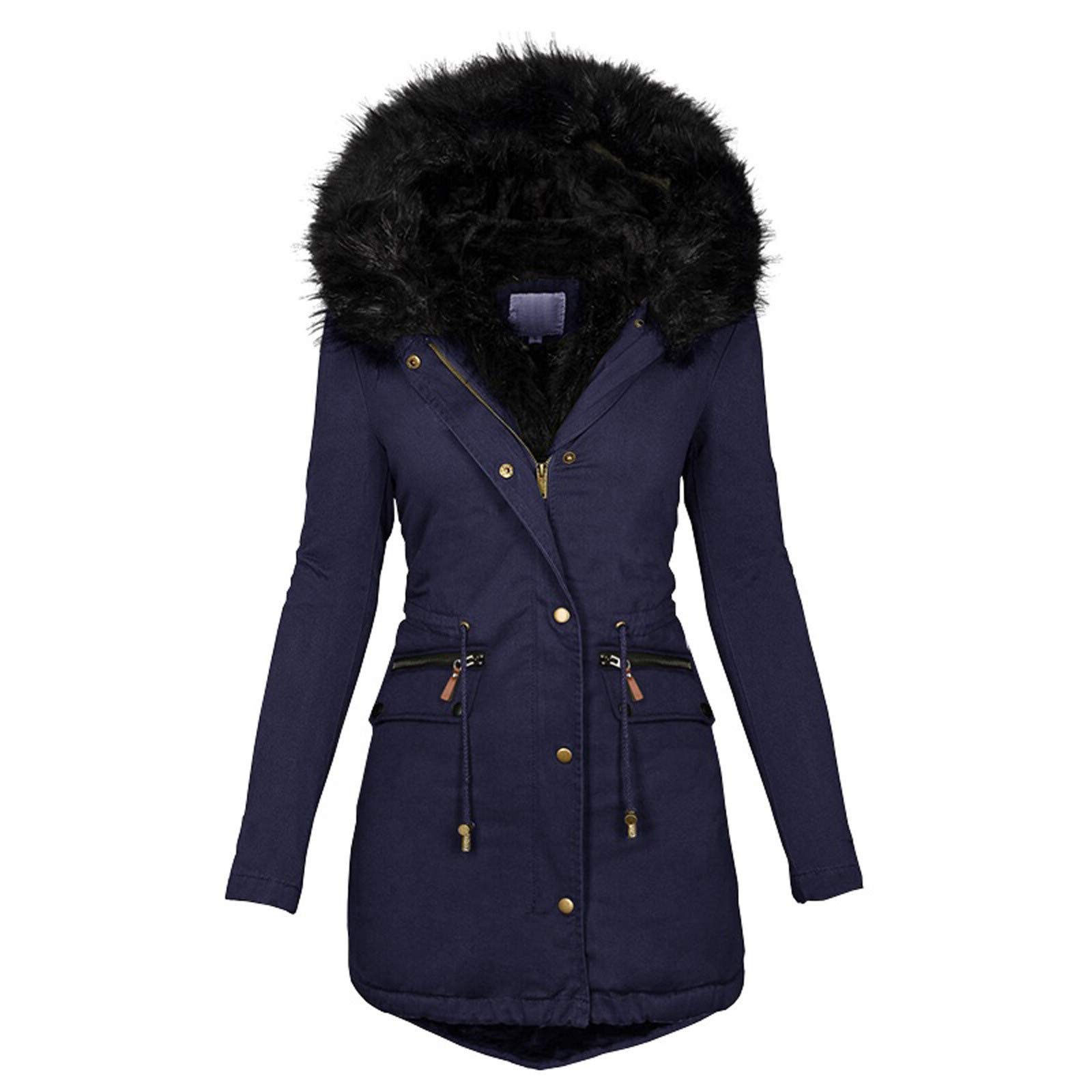 Women's Winter Coats with Faux Fur Hood - Windproof Down Jacket for Cold Weather | Warm Padded Parka with Zip Closure | Casual Outerwear for Snow, Travel & Daily Wear