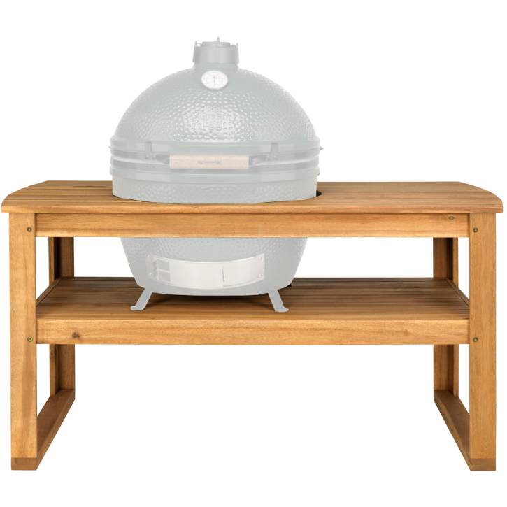 Big Green Egg XL Acacia Wood Table - Durable Outdoor Grill Stand for XL Egg 118264 - Perfect for Backyard BBQ, Patio, and Outdoor Cooking