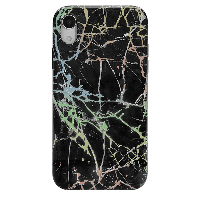 Holo Black Marble iPhone Case - Premium Protective Cover for iPhone [Model Numbers] | Shatterproof & Scratch-Resistant | Stylish Marble Design for Everyday Use, Work & Travel