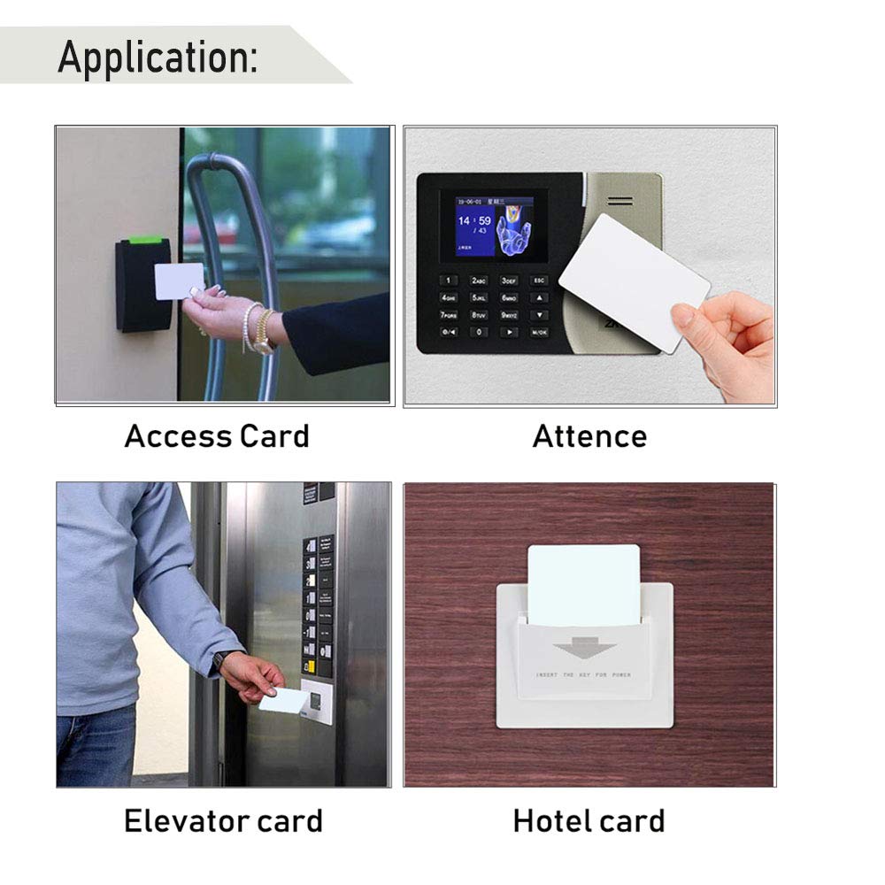 Meipire 13.56MHz MIFARE Classic 1K RFID Smart Cards - 100 Blank Printable PVC Cards for Access Control, Hotel Key Cards, Security Systems | NFC Tag, ID Badge, Membership Card Applications