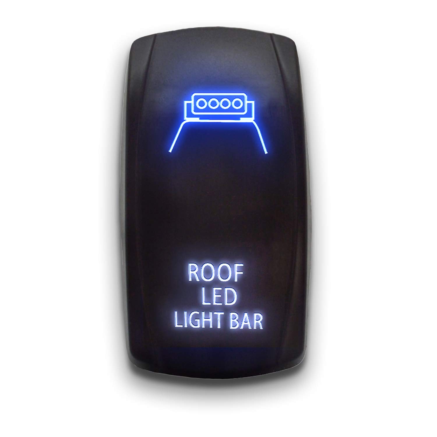 STARK 5-Pin Laser Etched LED Rocker Switch - Blue/White Dual Light 20A 12V ON/OFF for Roof LED Light Bar - Perfect for Off-Road Trucks, ATVs & Marine Boats