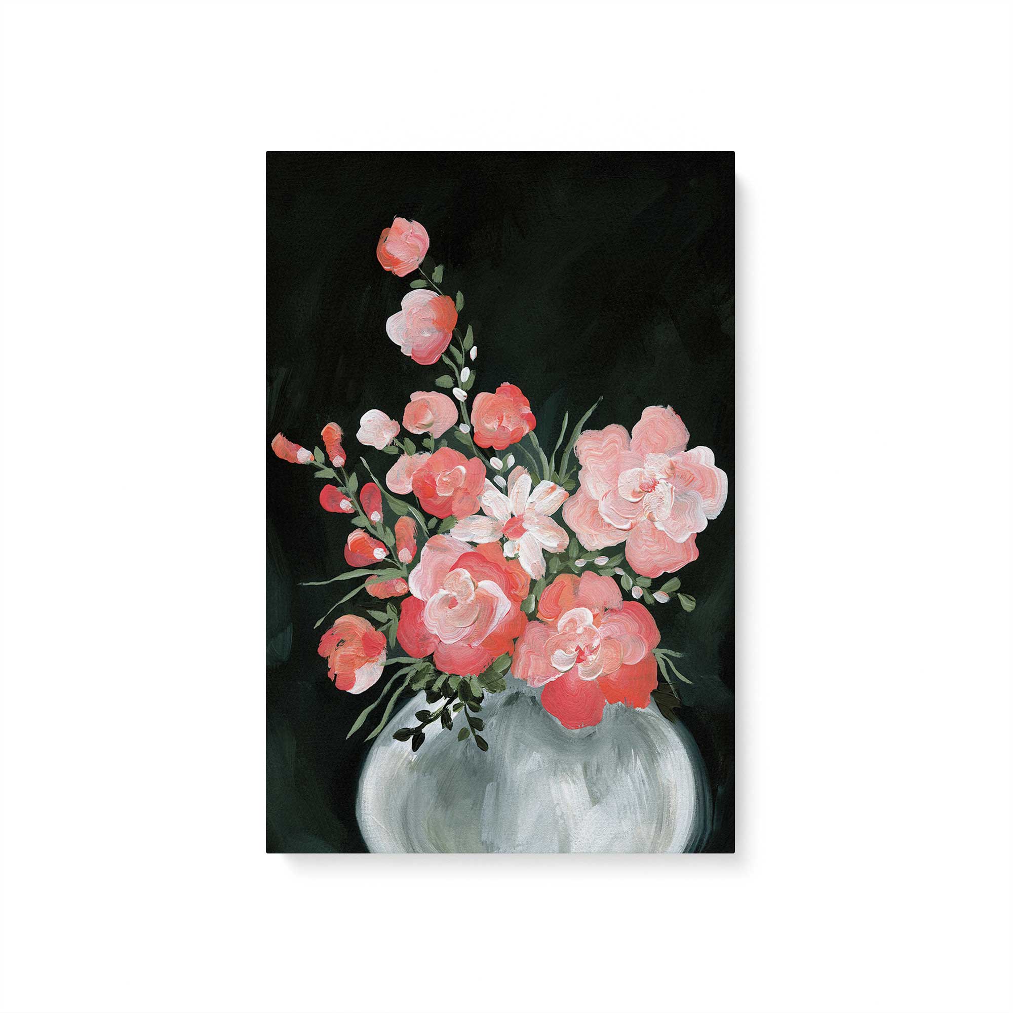 Beautiful Coral Blossoms Canvas Wall Art - Set of 2 Framed Floral Prints for Home Decor, Living Room & Bedroom