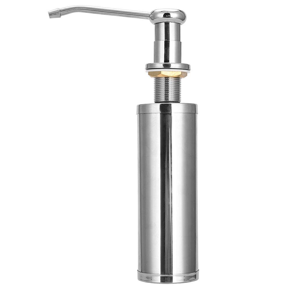 Stainless Steel Kitchen Soap Dispenser 300ml with 360° Rotating Nozzle - Built-in Liquid Soap & Dish Detergent Dispenser Bottle for Bathroom, Kitchen Sink & Countertop - Perfect for Hand Washing, Dish Cleaning & Home Organization