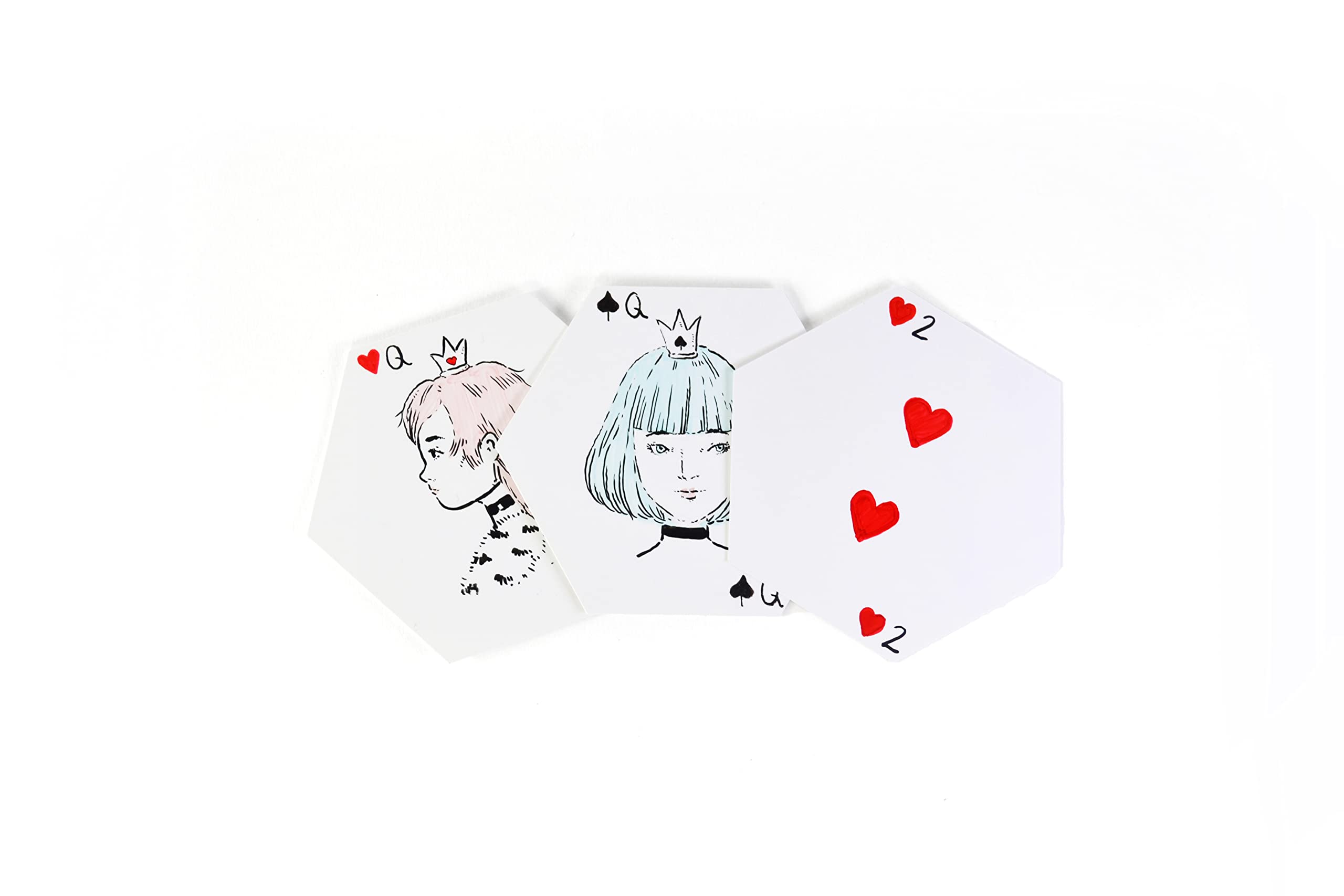 Blank Hexagon Playing Cards - Matte Finish for Custom Games, DIY Projects & Board Game Accessories - Perfect for Game Nights, Parties & Creative Design