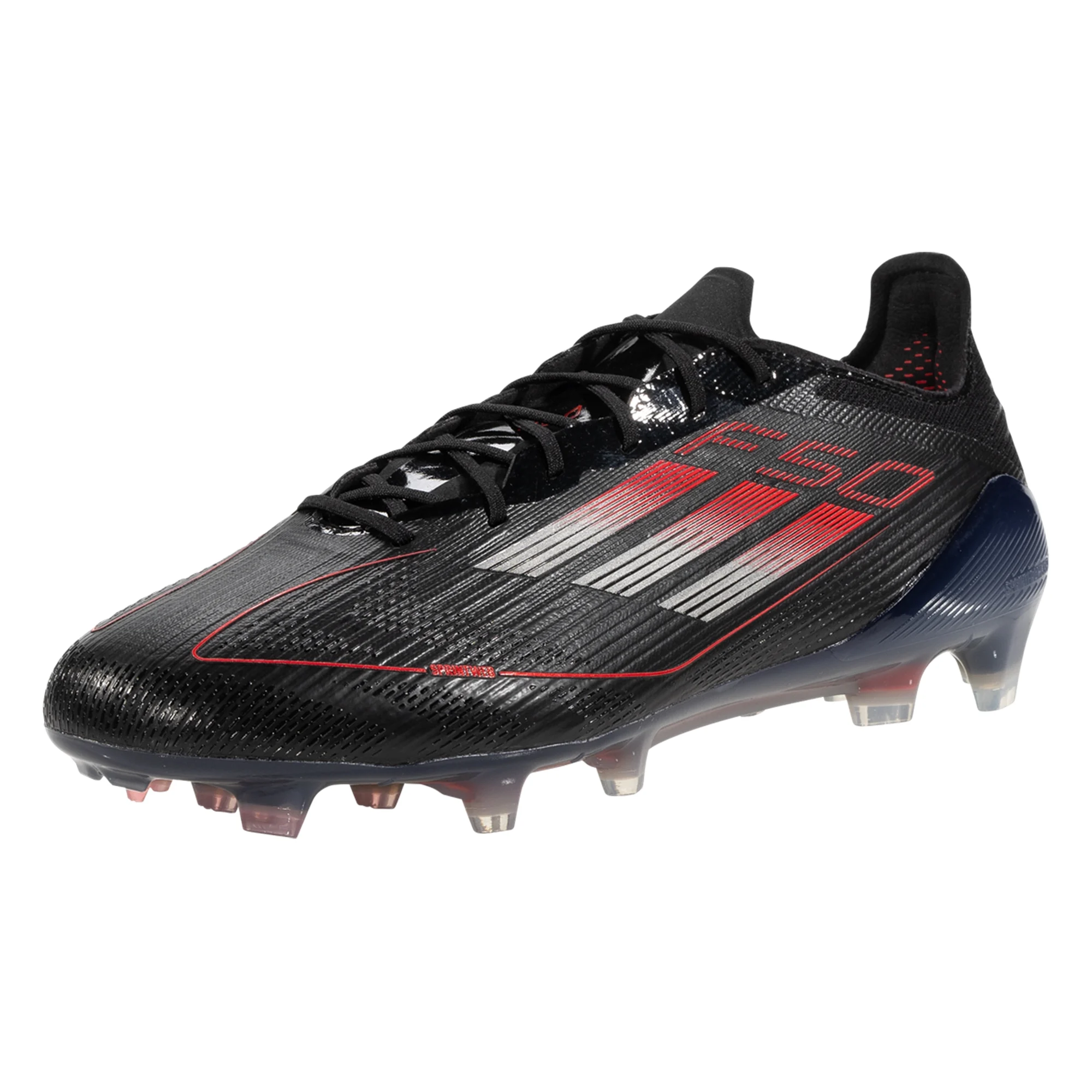 Adidas F50 Elite FG Soccer Cleats for Men - Black/Iron Metallic/Lucid Red Football Shoes | Lightweight & Comfortable for Professional Matches & Training