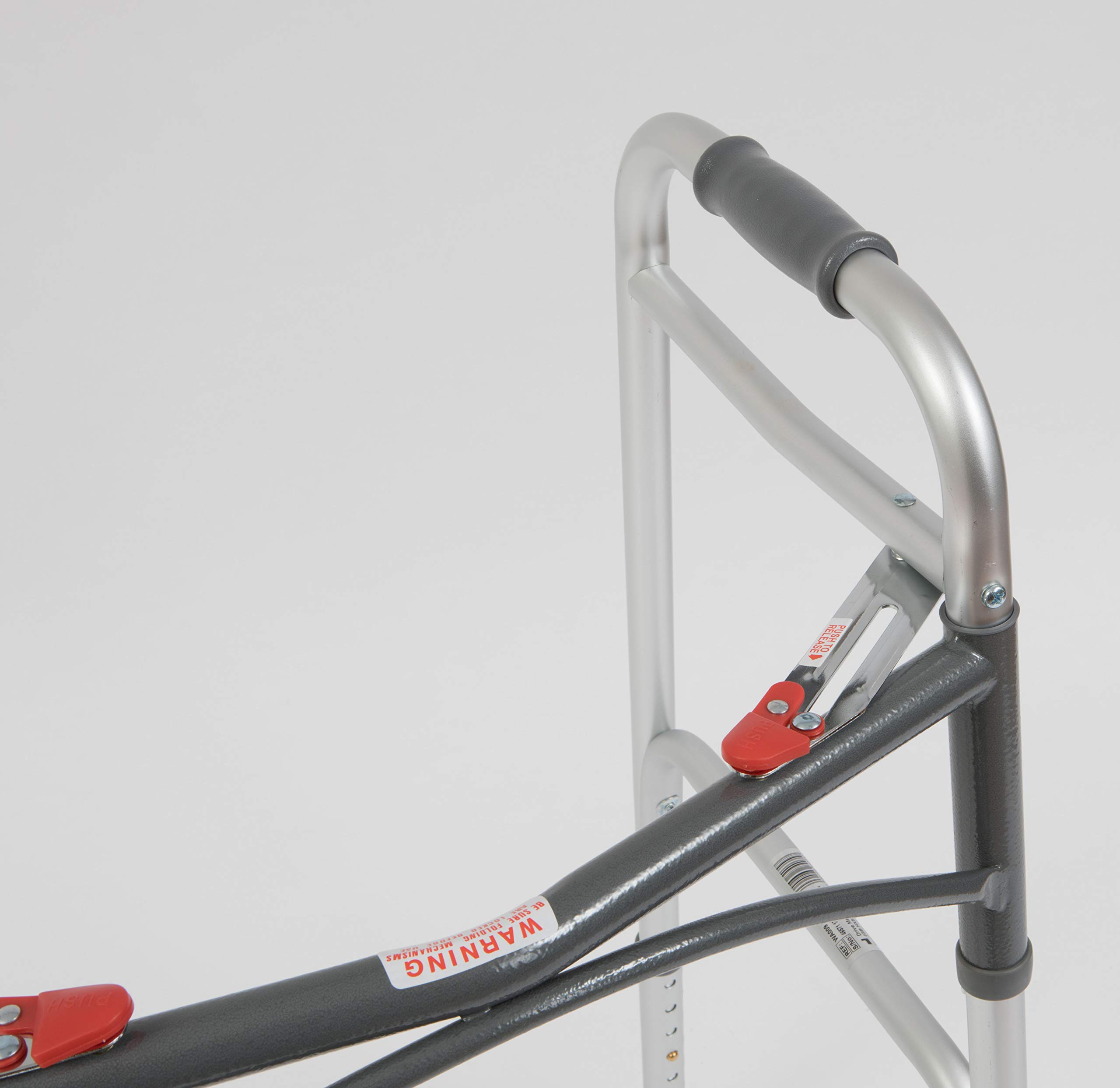 Drive DeVilbiss Folding Lightweight Aluminum Walker with Wheels - Adjustable Height Mobility Aid for Seniors & Adults, Indoor/Outdoor Use for Stability & Support