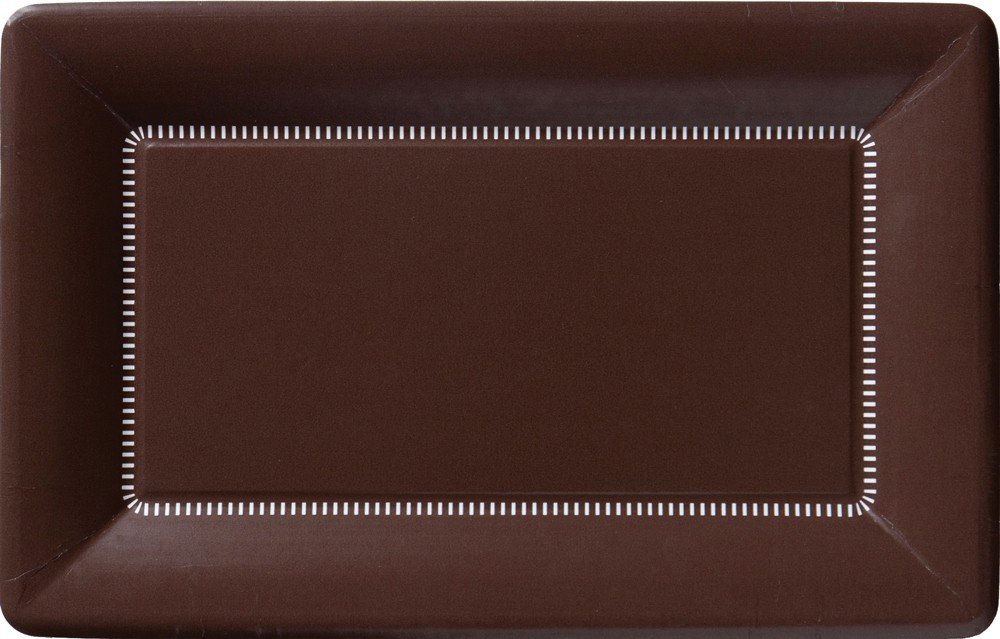 Boston International IHR Zing 9 x 5.5-Inch Brown Rectangular Paper Plates for Café, Desserts, Parties & Picnics - Disposable Eco-Friendly Tableware for Casual Dining & Outdoor Events
