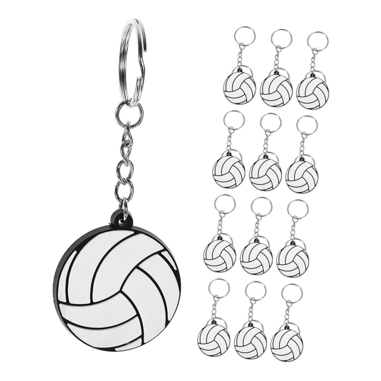 16pcs Volleyball Keychain Set - Small PVC Key Rings for Backpacks, Gifts & Sports Enthusiasts - Perfect for Volleyball Players, Coaches and Team Spirit Accessories