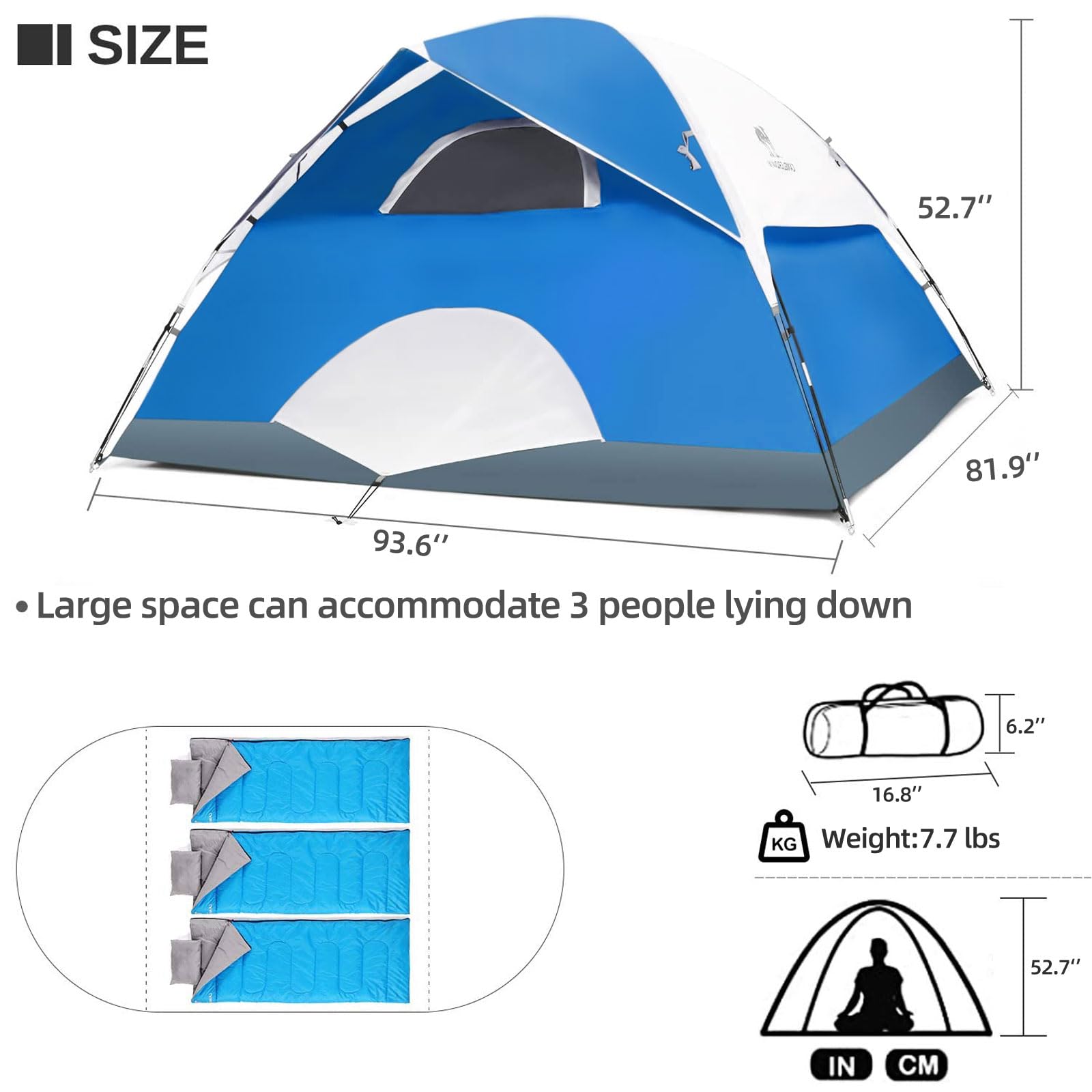 CAMEL CROWN 2-5 Person Camping Tent - Waterproof & Lightweight for Hiking, Backpacking