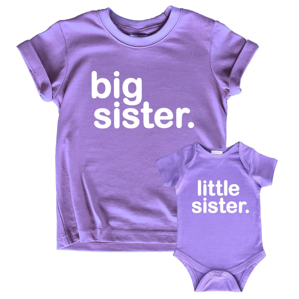 Big Sister Little Sister Matching Outfits Shirts Set - Baby Toddler Newborn Girls Clothes for Sibling Photos, Family Events & Special Occasions