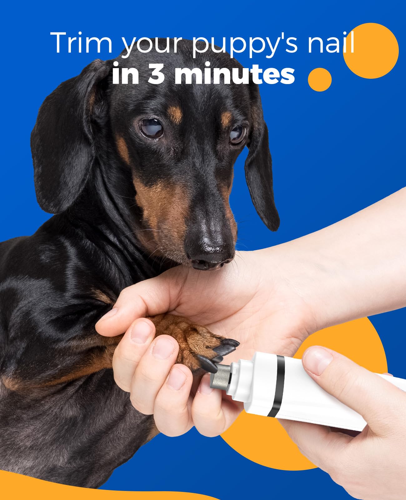 Oneisall 4-in-1 Cordless Dog Grooming Kit - 2-Speed Clippers, Low Noise Paw Trimmer & Rechargeable Quiet Nail Grinder for Dogs and Cats (White) | Perfect for Home Pet Grooming, Professional Trimming & Gentle Nail Care