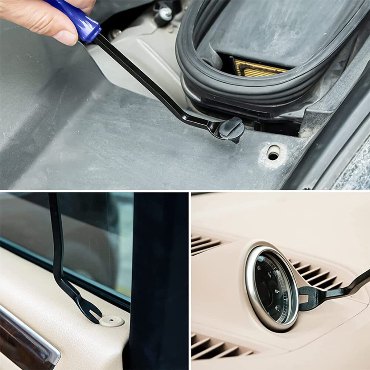 5-Piece Car Trim Removal Tool Kit - Plastic Pry Tools for Auto Panel, Door & Window Clips - Fastener Remover Set for Dashboard, Radio & Audio Installation - Essential Vehicle Interior Repair Tools for DIY & Professional Mechanics