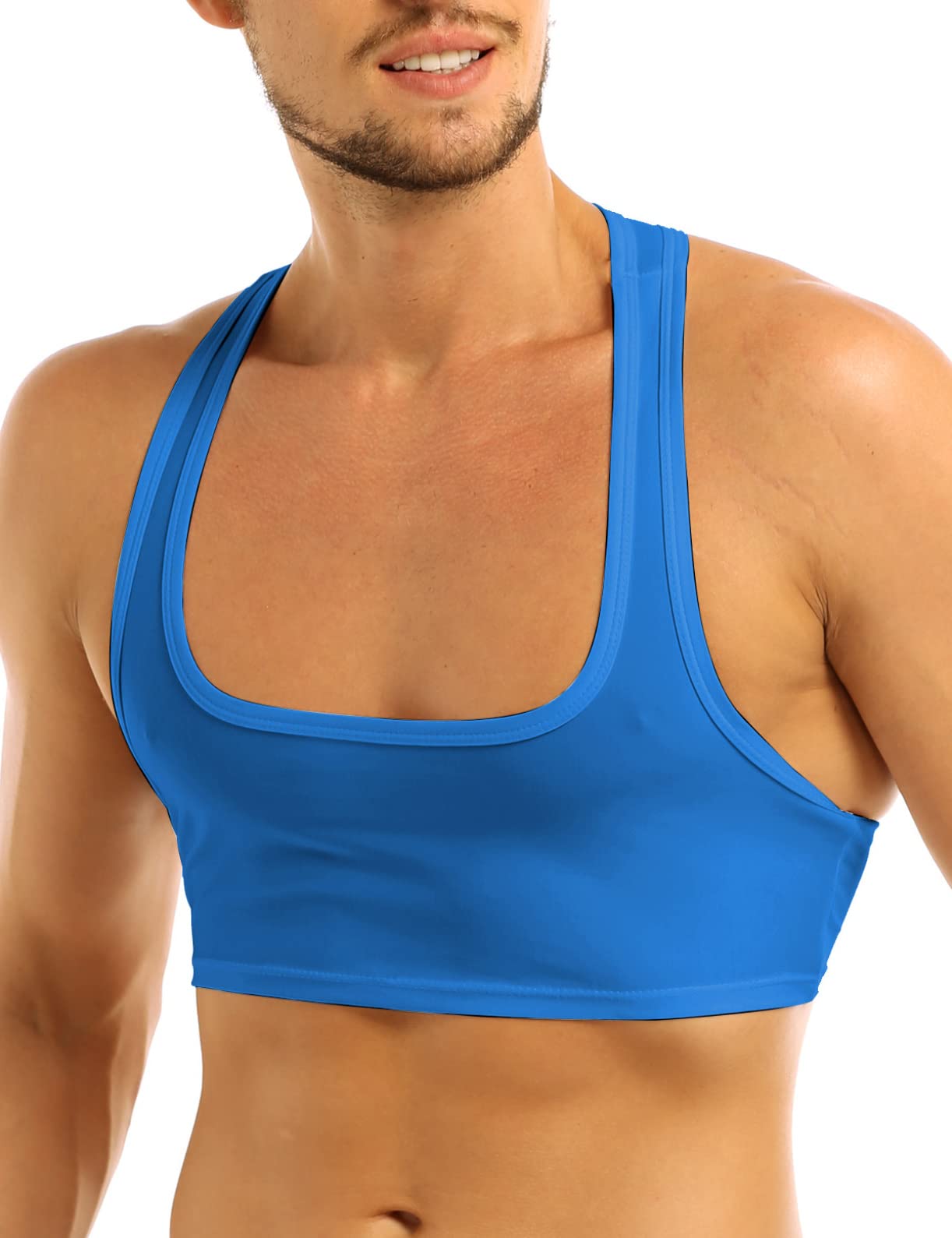Men's Bodybuilding Workout Gym Muscle Half Tank Top - Fitness Shirt Vest for Weightlifting & Training - Perfect for Gym, CrossFit & Bodybuilding