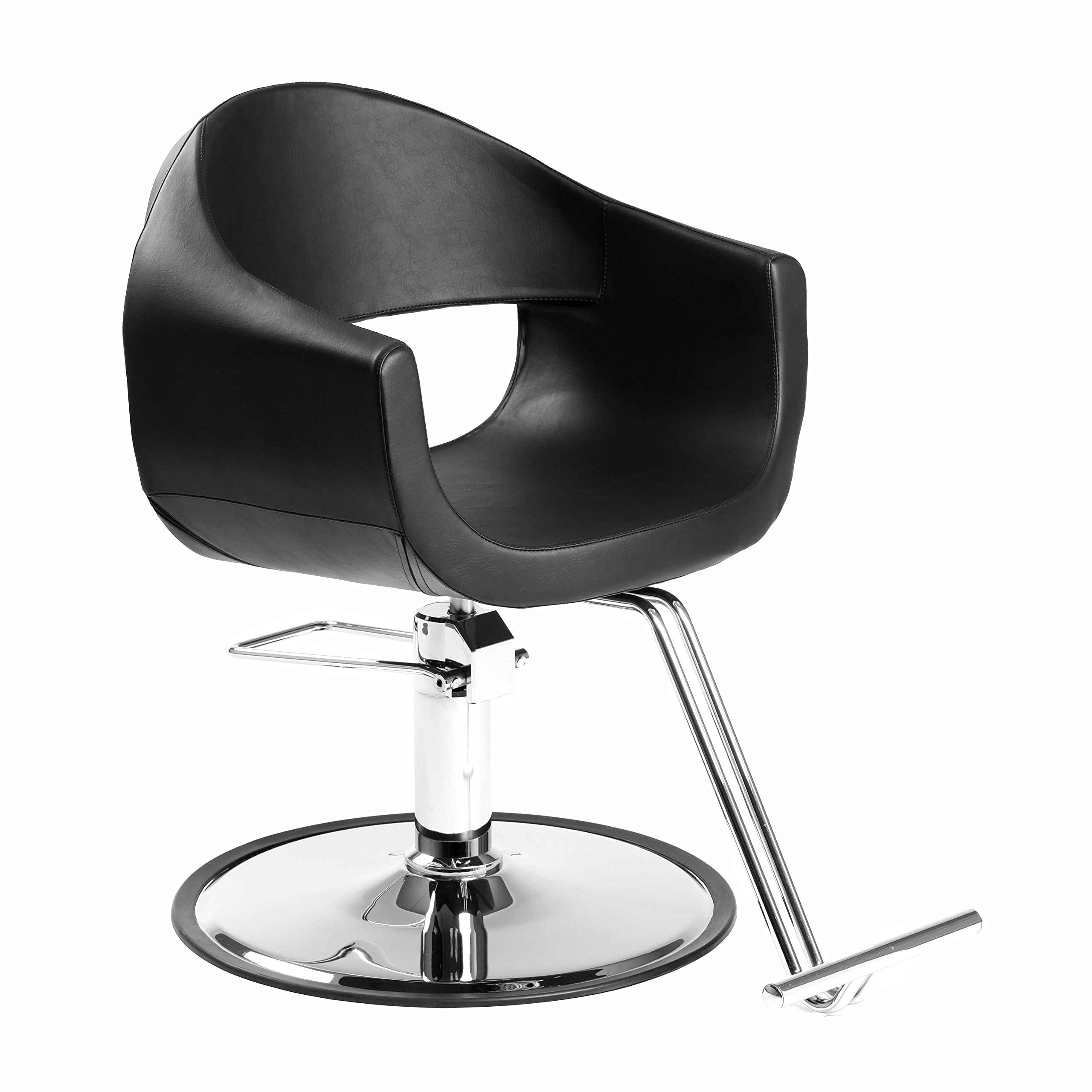 Professional Beauty Salon Styling Chair - MILLA BLACK Adjustable Hydraulic Hairdressing Chair for Barber & Salon Use | Heavy-Duty Salon Furniture & Equipment | Perfect for Hair Styling, Makeup, Nail Services & Spa Treatments