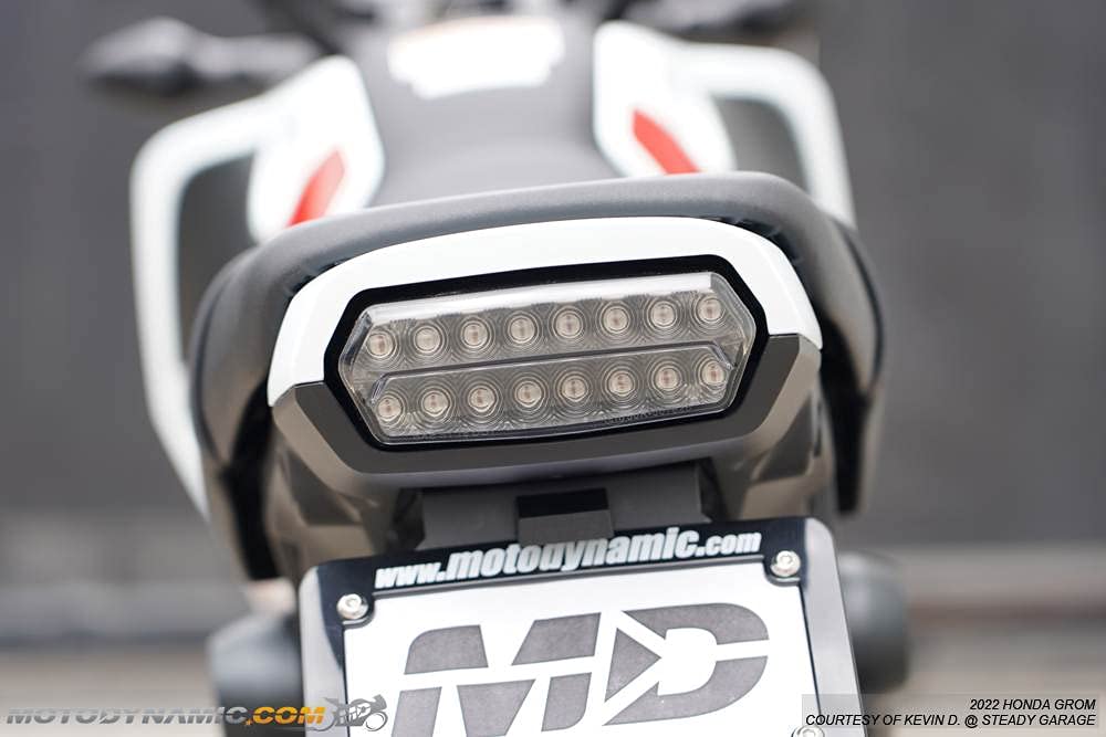 Grom 2022 Integrated Sequential LED Taillight - Plug and Play Direct Fit Replacement for Honda Grom - Perfect for Motorcycle Customization & Night Riding Safety