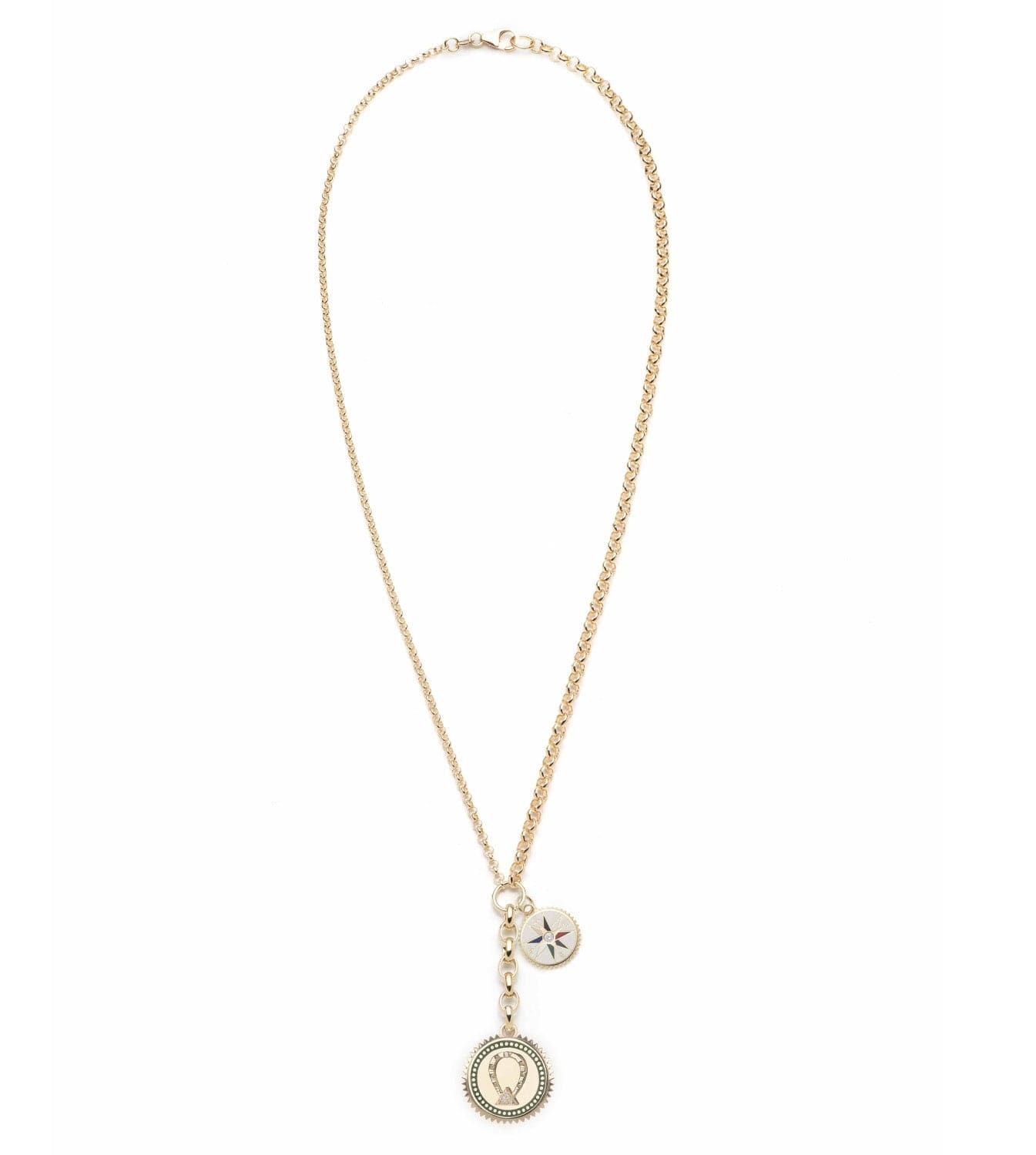 Stylish Medium Mixed Belcher Extension Chain Necklace with Protection & Internal Compass - Perfect for Outdoor Adventures, Travel & Everyday Fashion