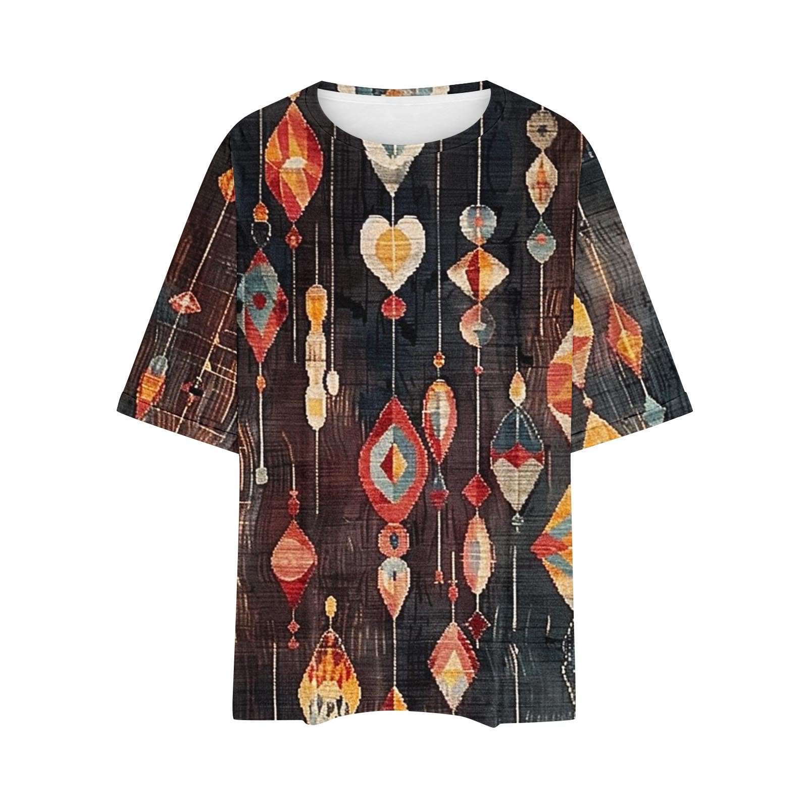 Oversized T-Shirts for Women - Crew Neck Half Sleeve Loose Fit Summer Tops - Business Casual Blouse for Office & Weekend Wear