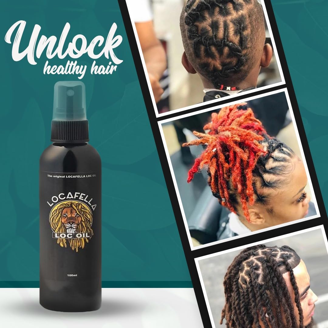 Premium Locafella Hair Growth Oil for Dreadlocks & Natural Hair - Moisturizing Scalp Treatment with Shine Enhancer for Braids, Faux Locs, Twists & Sisterlocs | Daily Hair Care Solution for Stronger, Healthier Locks