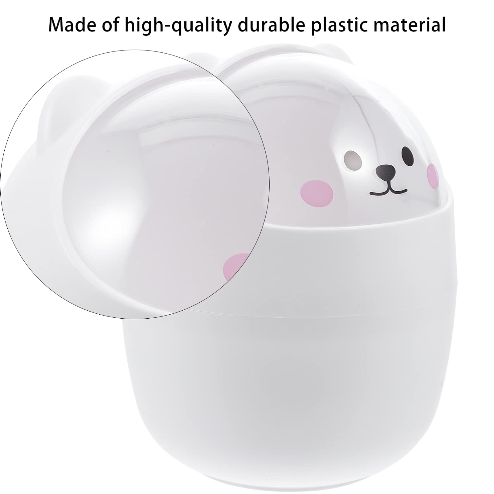 Cute Mini Desktop Trash Can with Lid - Cartoon Animal Shaped Small Waste Bin for Home, Kitchen, Office - Large Capacity Cute Garbage Can for Desk, Countertop & Workspace Organization