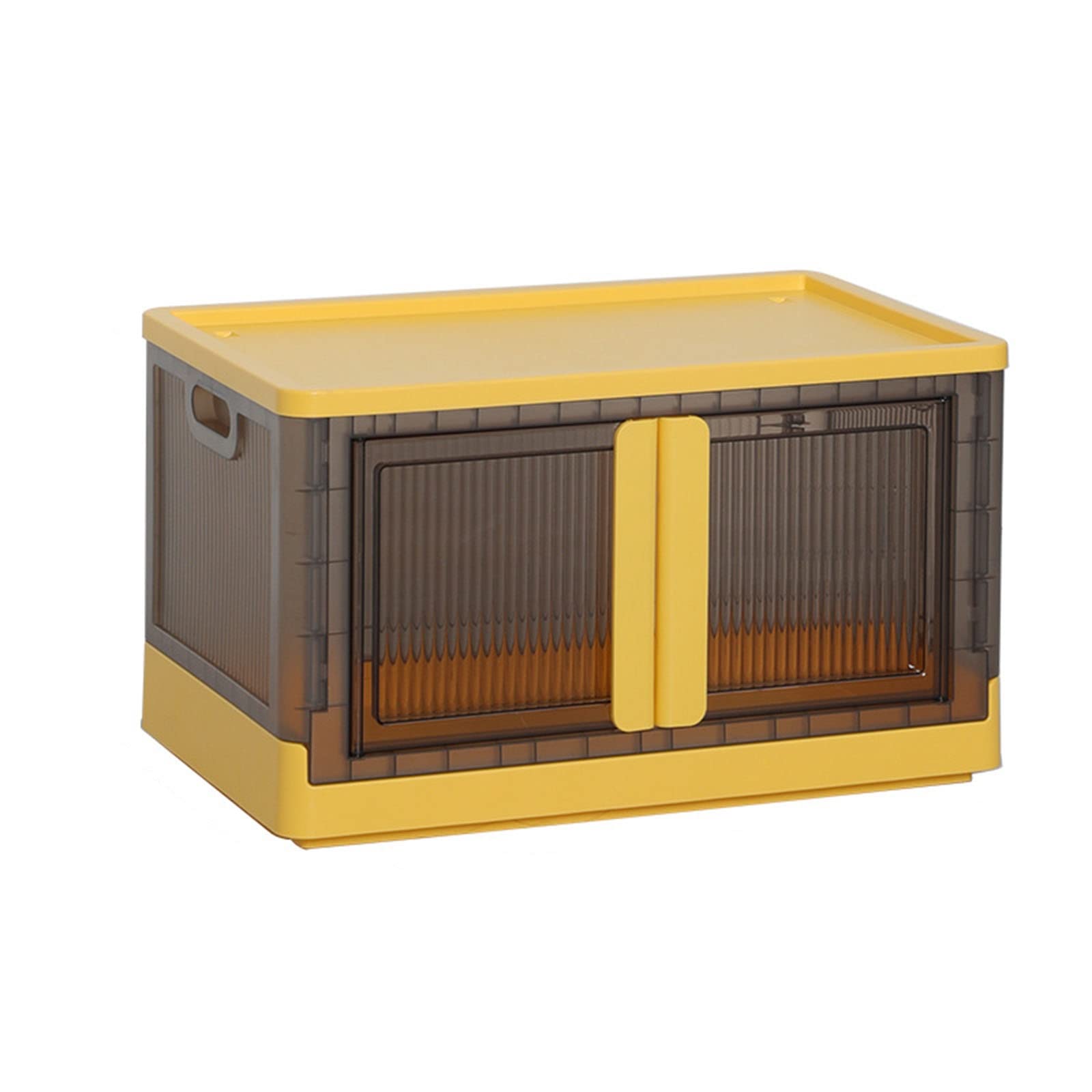 Foldable Plastic Storage Box with Wheels - Clear Organizer for Home, Office & Groceries