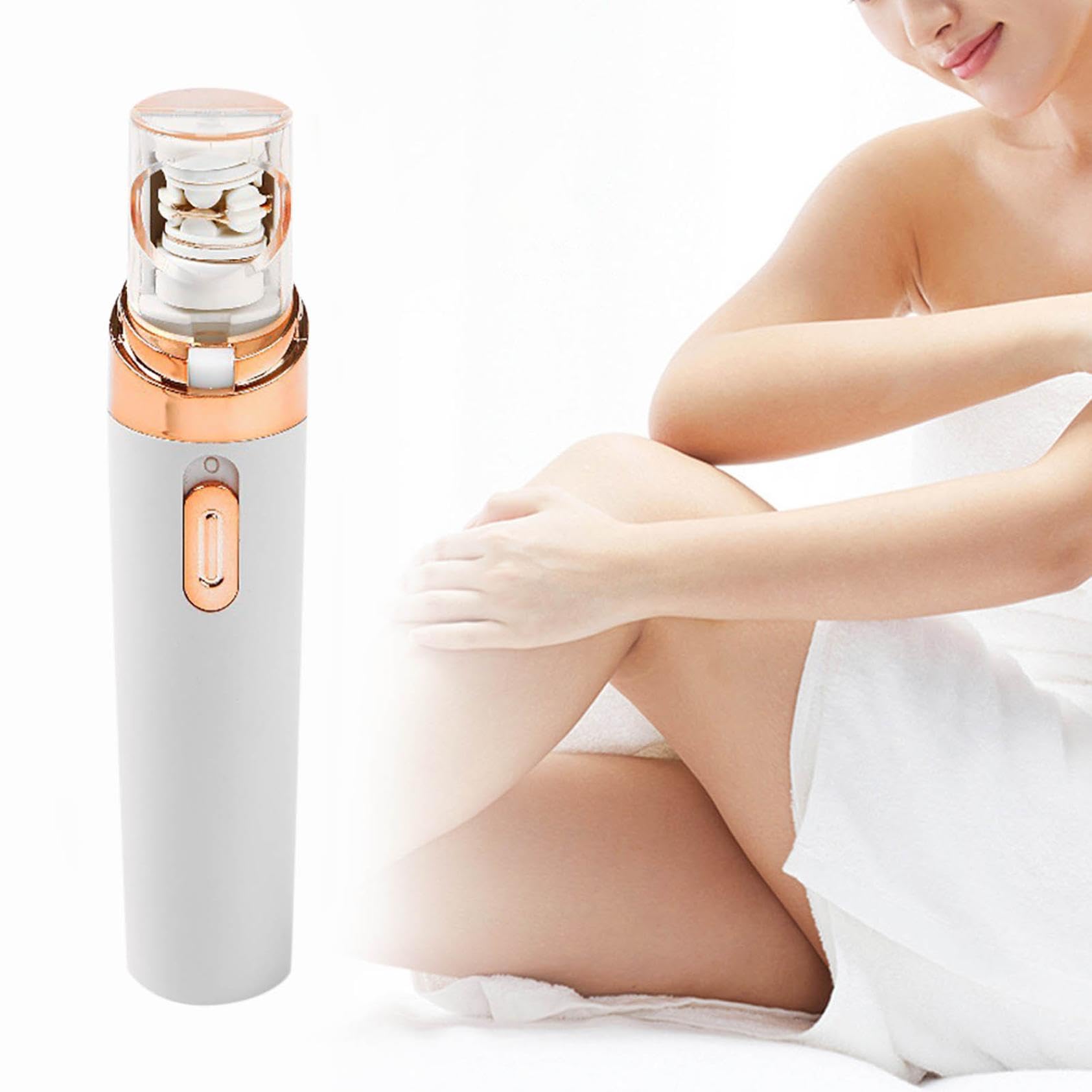 Best Cordless Rechargeable Face Epilator for Women - Painless Facial Hair Remover & Exfoliator | Portable Hair Removal Device for Eyebrows, Upper Lip, Chin | Perfect for Travel & Home Use (White)