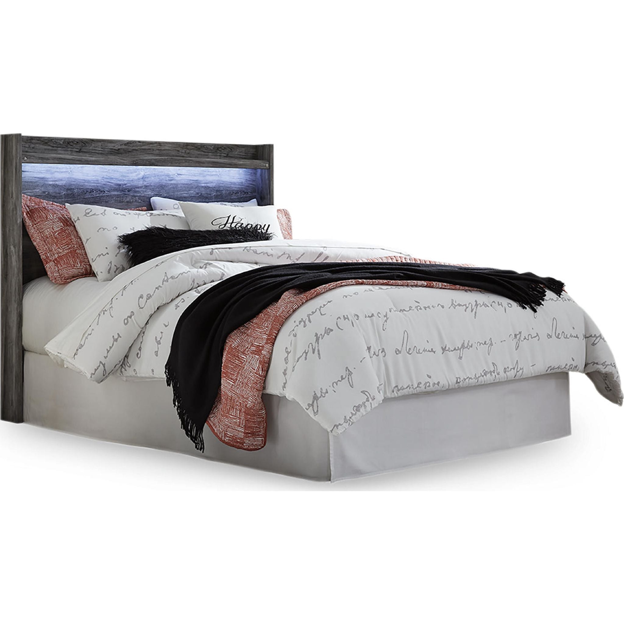 Baystorm Queen Panel Headboard - Upholstered Grey Fabric Headboard for Bedroom Decor - Perfect for Master Bedroom, Guest Room & Apartment Styling