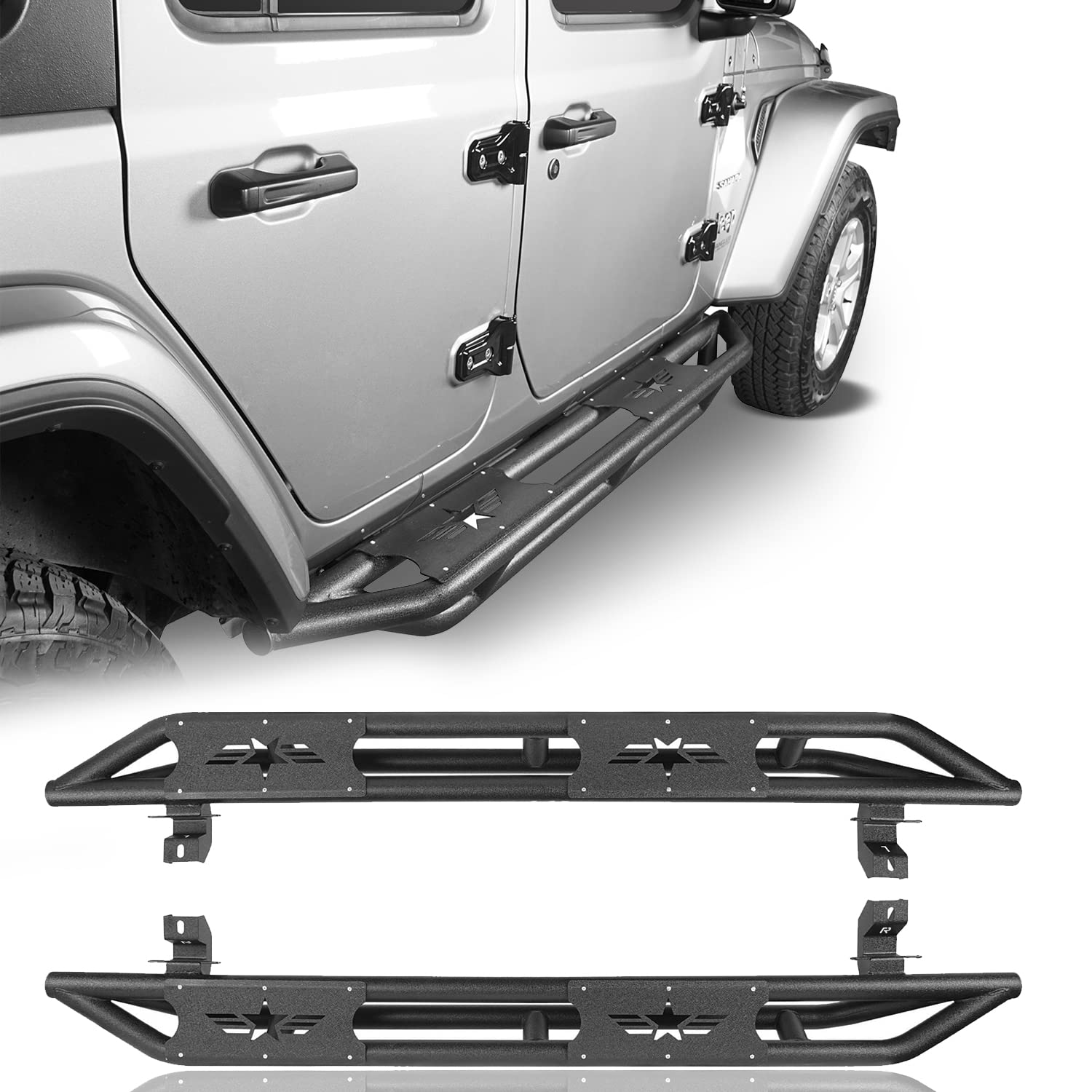 u-Box Wrangler JLU Side Steps Nerf Bars Running Boards for Jeep Wrangler JL Unlimited 4-Door 2018-2023 - Heavy Duty Aluminum Alloy Off-Road Accessories for Easy Entry & Exit | Perfect for Trail Riding, Camping & Daily Driving
