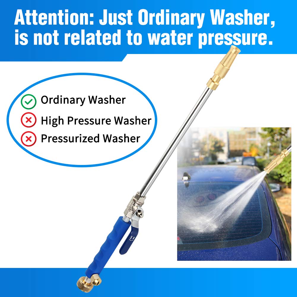 Hydro Jet High Pressure Power Washer Nozzle - Adjustable & Fan Spray Modes for Car, Window & Garden Cleaning | Heavy Duty Water Spray Gun with Garden Hose Adapter | Perfect for Driveway, Patio & Outdoor Cleaning