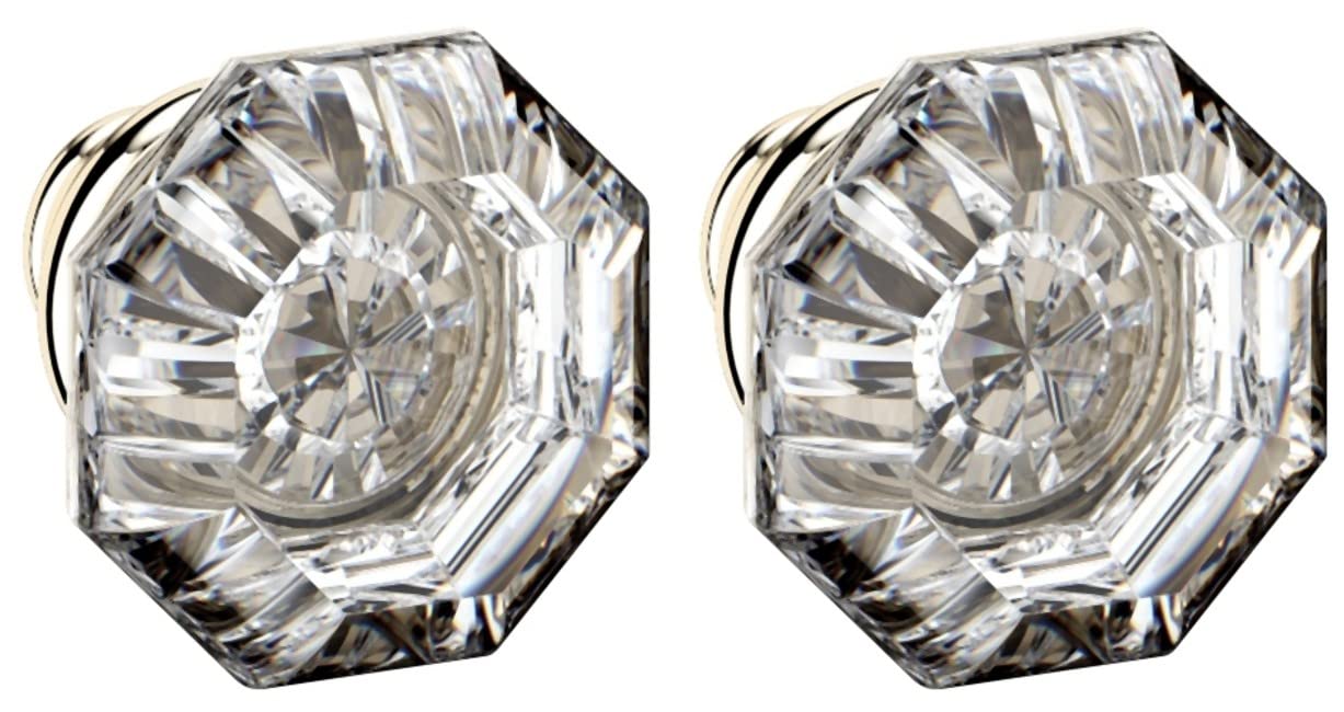 Baldwin 5080.MR Fillmore Estate Door Knobs Set of 2 - Polished Brass, No Rosettes - Perfect for Interior Doors, Bedrooms & Traditional Home Decor