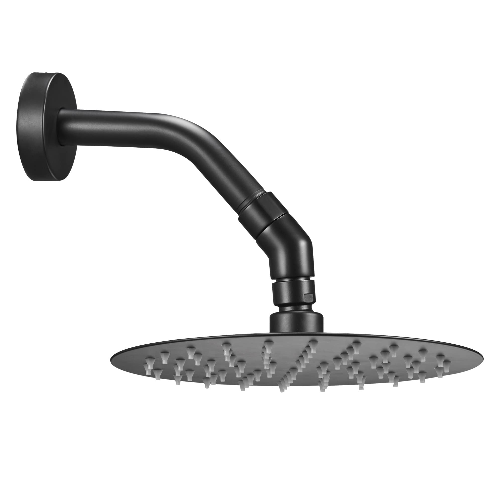 45 Degree Solid Brass Shower Elbow Adapter - G1/2 Female to Male Matte Black Shower Head Connector for Handheld & Fixed Showers - Perfect for Bathroom Renovation & Space-Saving Installations