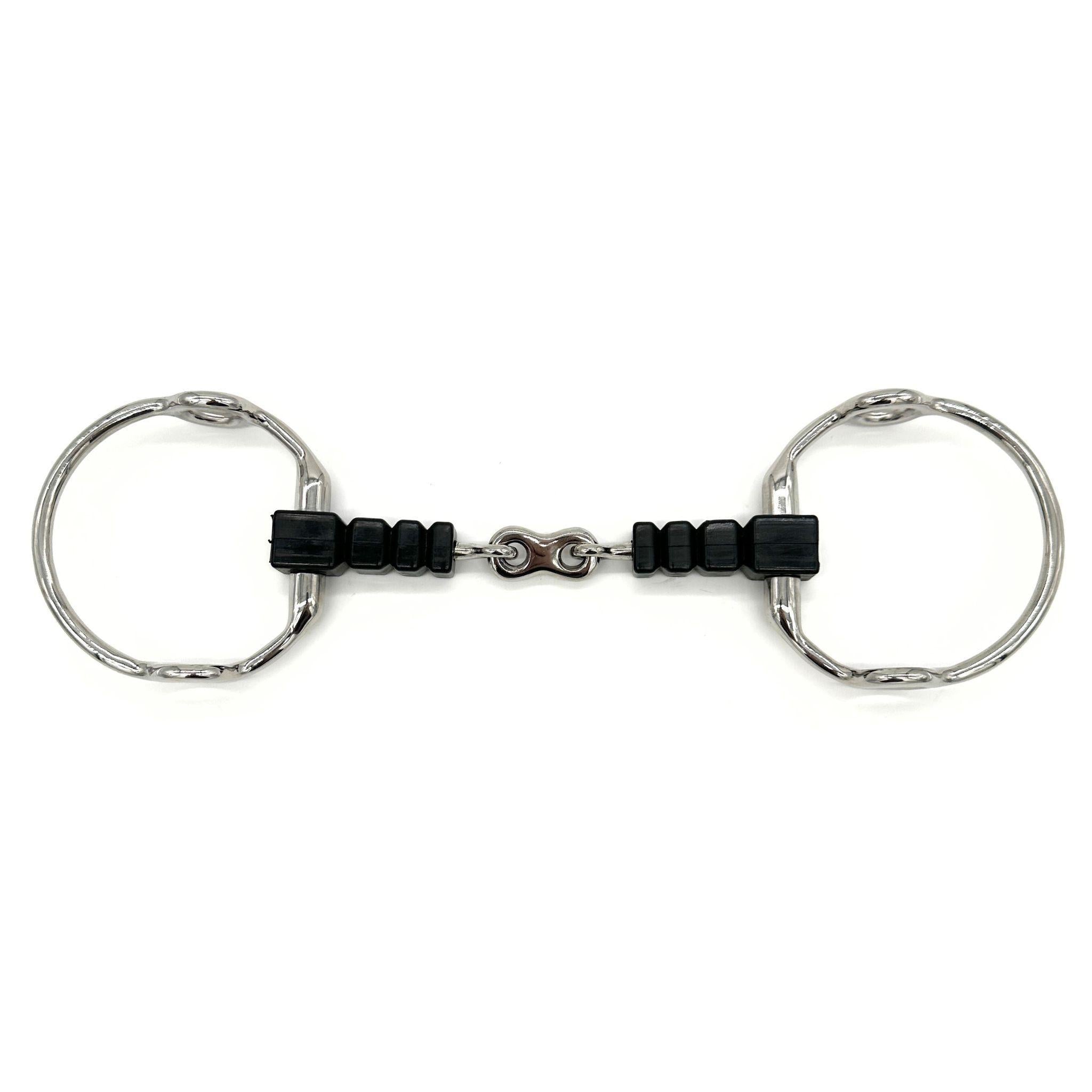 AJR Rubber Block French Link Fixed Gag Bit - Horse Training Bit for Dressage & Jumping - Comfortable & Durable Equestrian Equipment for English Riding