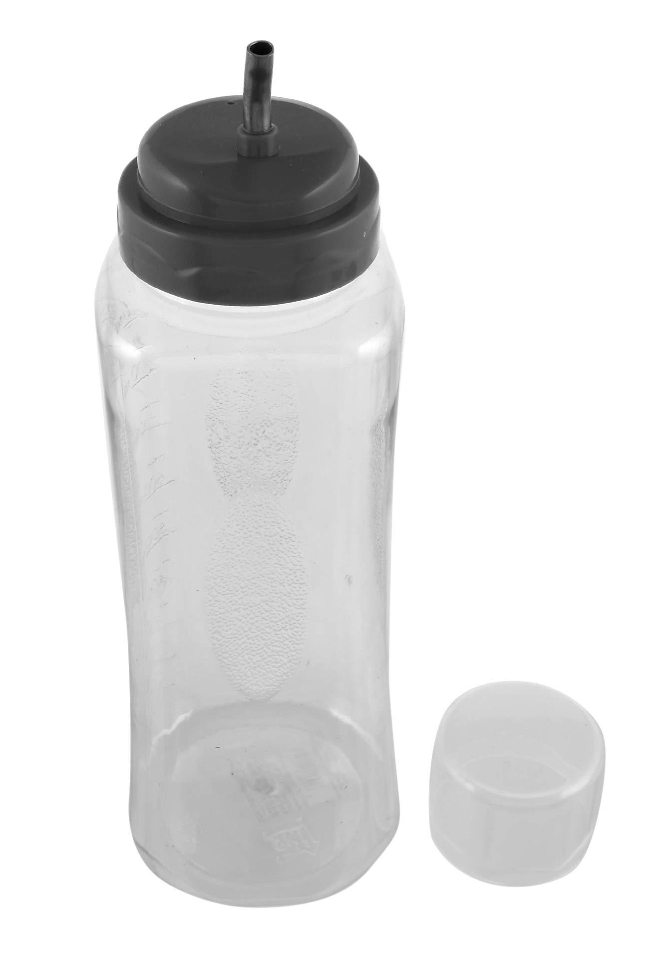 Kuber Industries 1L Leakproof Plastic Oil Dispenser - Grey Standard for Kitchen, Cooking & Salad Dressing
