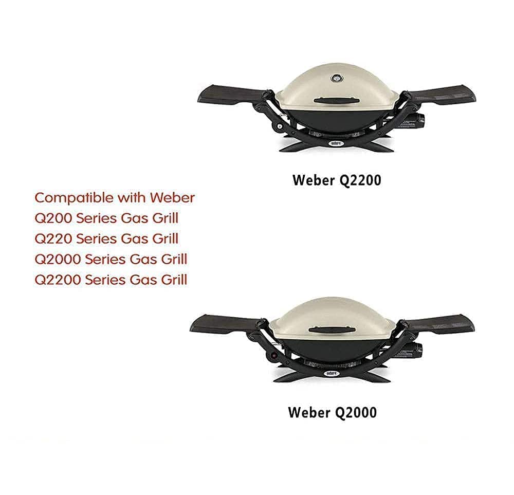 Uniflasy 7645 Cast Iron Cooking Grates & 6559 Griddle for Weber Q200 Q220 Q2000 Series Gas Grills - Durable Replacement Grill Parts for Outdoor BBQ, Camping, and Backyard Cooking