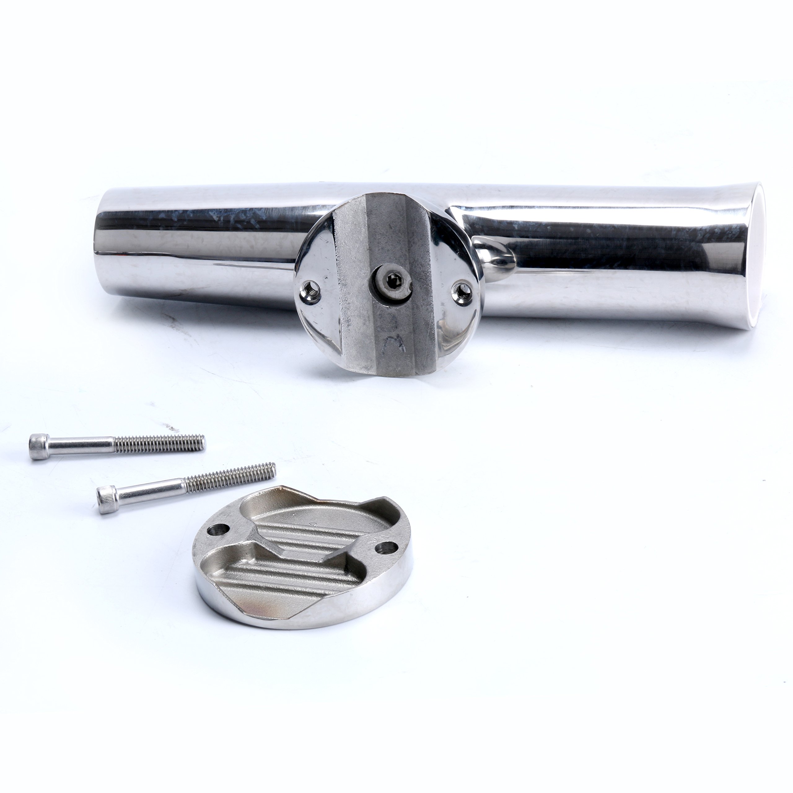 **4-Piece Stainless Steel Fishing Rod Holder Set - Heavy Duty Clamp-On Rail Mount for 1-1/4