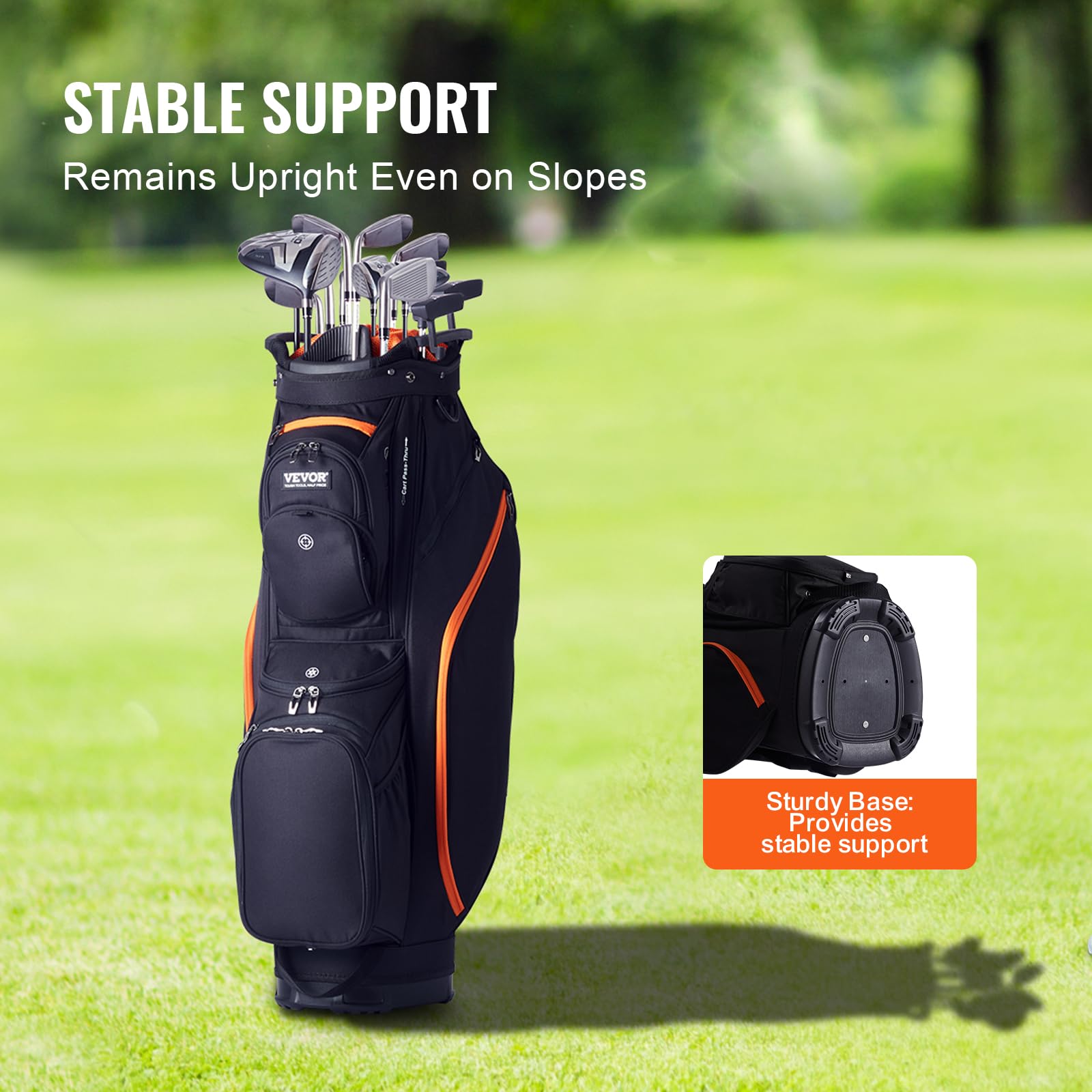 VEVOR 14-Way Golf Cart Bag with Stand - Premium Durable Golf Bag with Organizer Divider, Handles, Dust Cover & Detachable Dual Strap for Men & Women - Perfect for Golf Course, Driving Range & Tournament Play