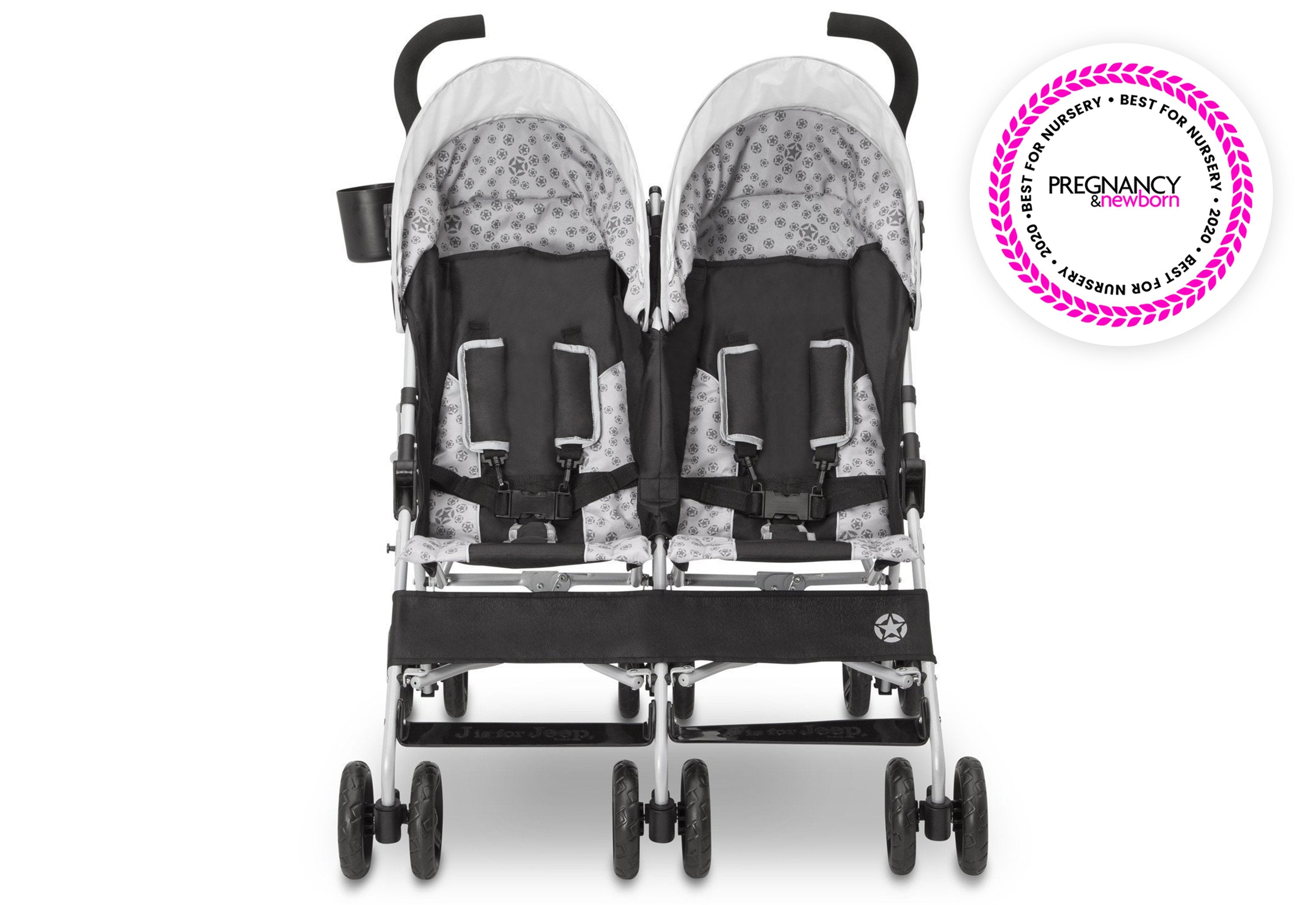 Jeep® Scout Double Stroller - Lightweight & Durable Side-by-Side Baby Stroller for Twins - Perfect for Shopping, Travel & Outdoor Adventures
