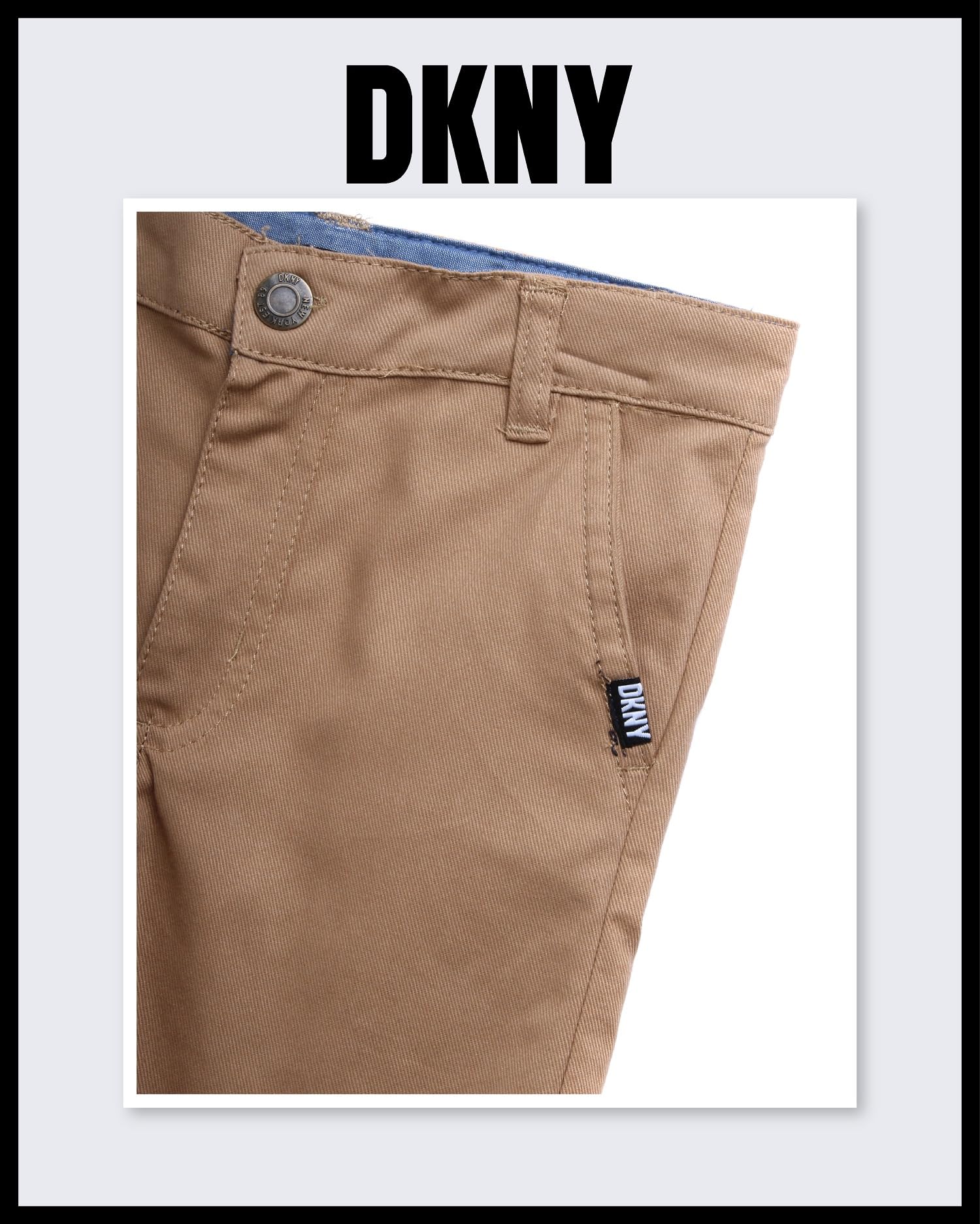 DKNY Boys' Summer Outfit Set - 2 Piece Button Down Shirt & Khaki Shorts for Toddlers (2T-7) | Casual Playwear, Beach Vacation & Preschool Outfits