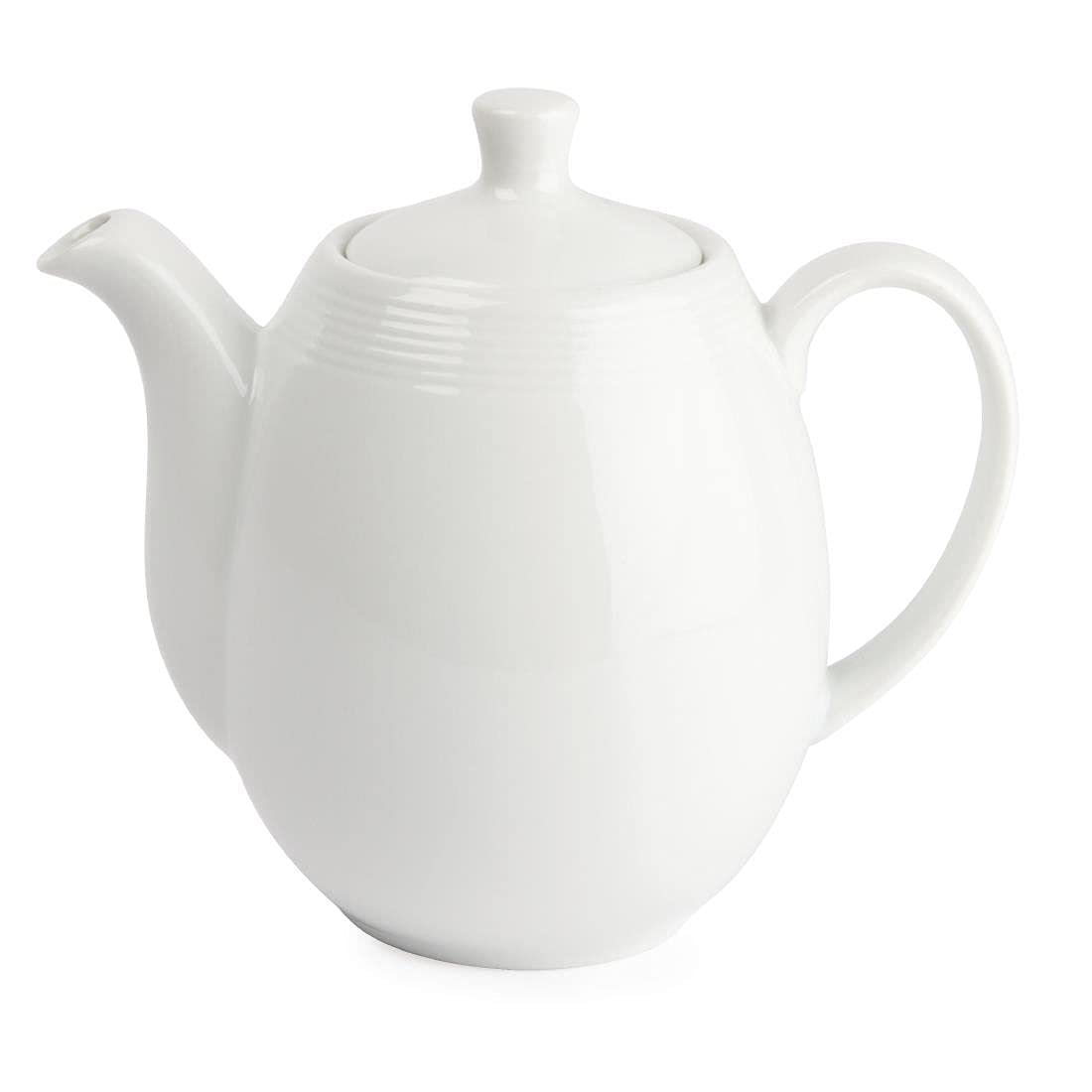 Premium 36oz (1L) White Porcelain Espresso & Coffee Jugs Set of 4 - Ideal for Home Brewing, Cafe Serving, and Tea Parties