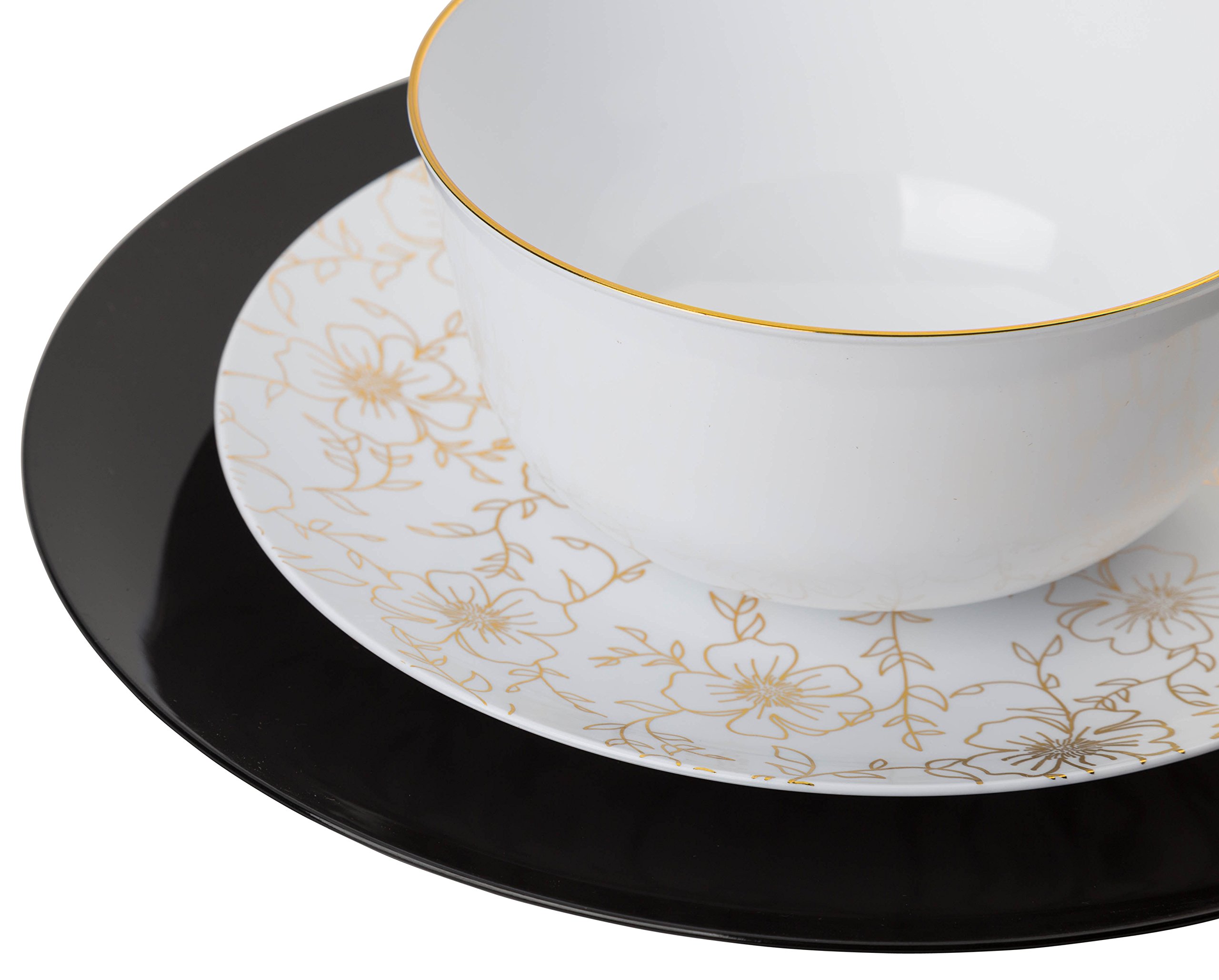 Trendables™ Premium 8 Inch Disposable Plastic Plates - BPA-Free Food Grade Dinnerware for Parties, Picnics & BBQs - 40 Pack Salad/Dessert Plates with Versatile Design - Perfect for Outdoor Events, Catering & Family Gatherings